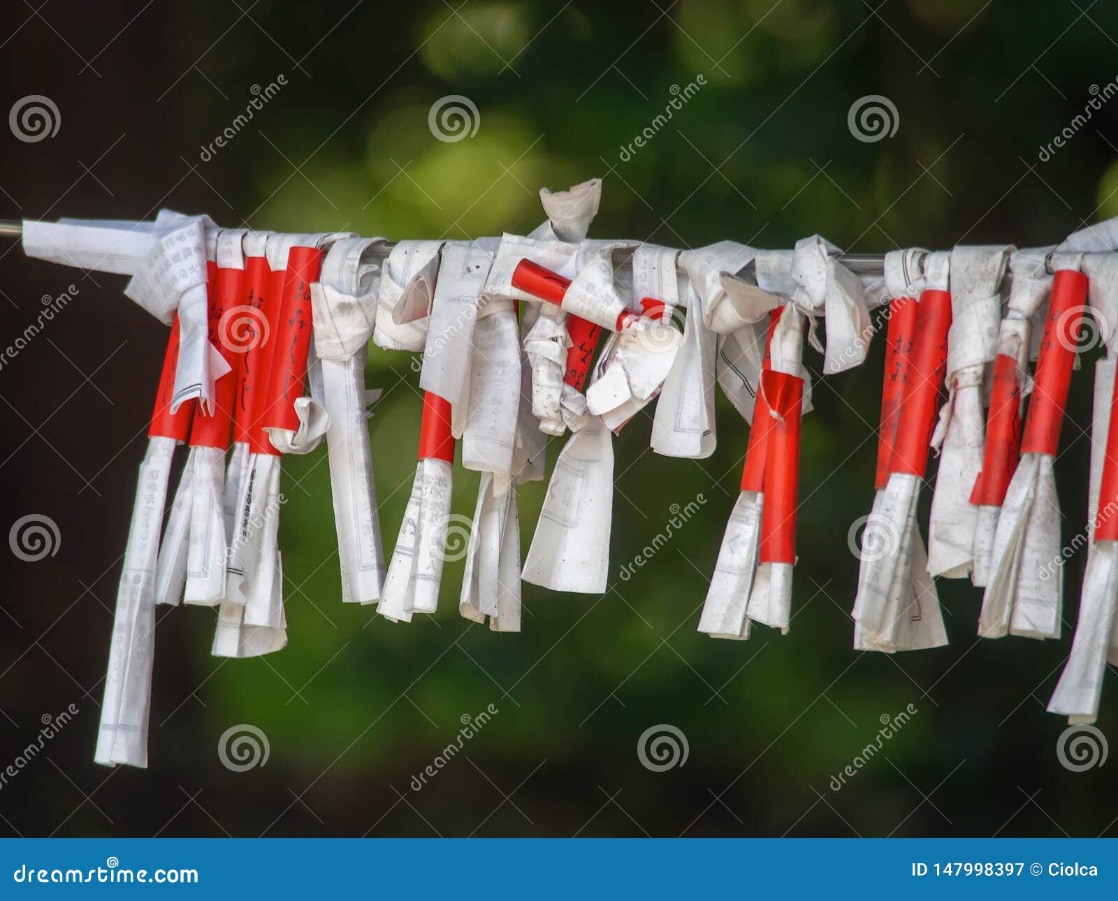 Prayers on a String at a Shinto Temple in Gotemba, Japan Stock Image