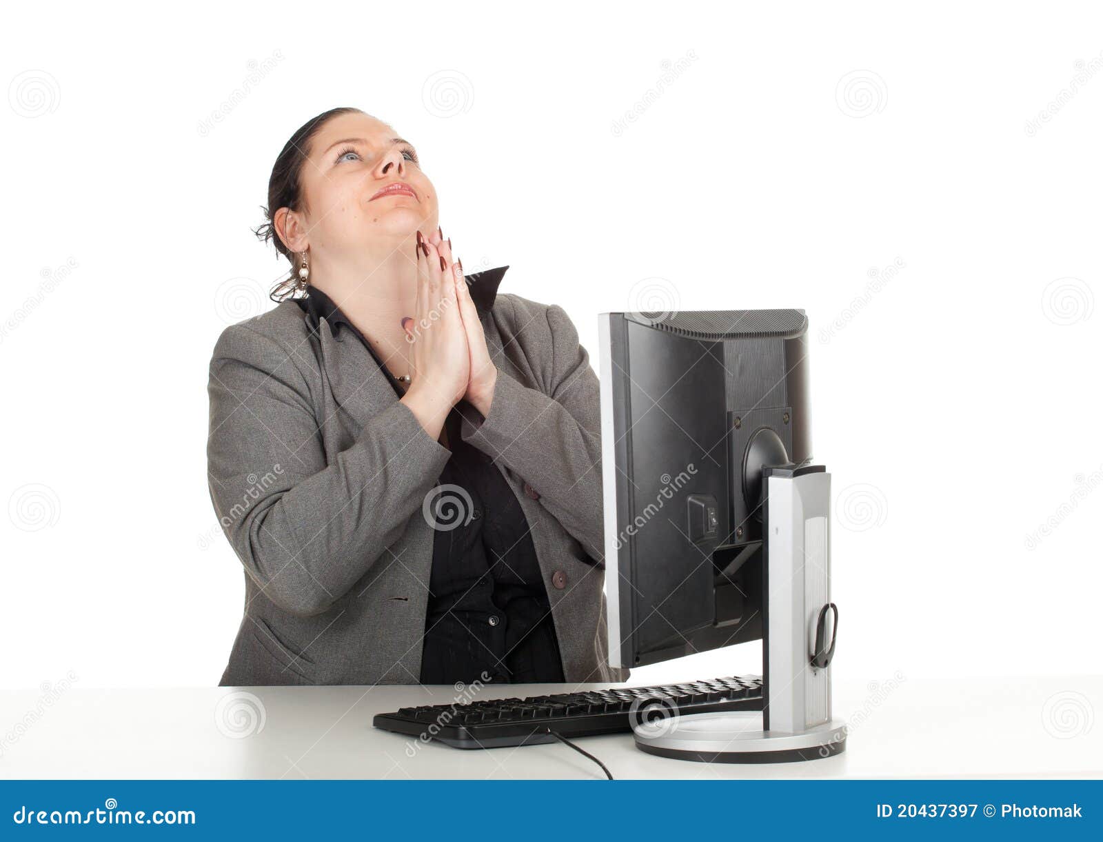 Praying fat businesswoman stock image. Image of isolated 20437397