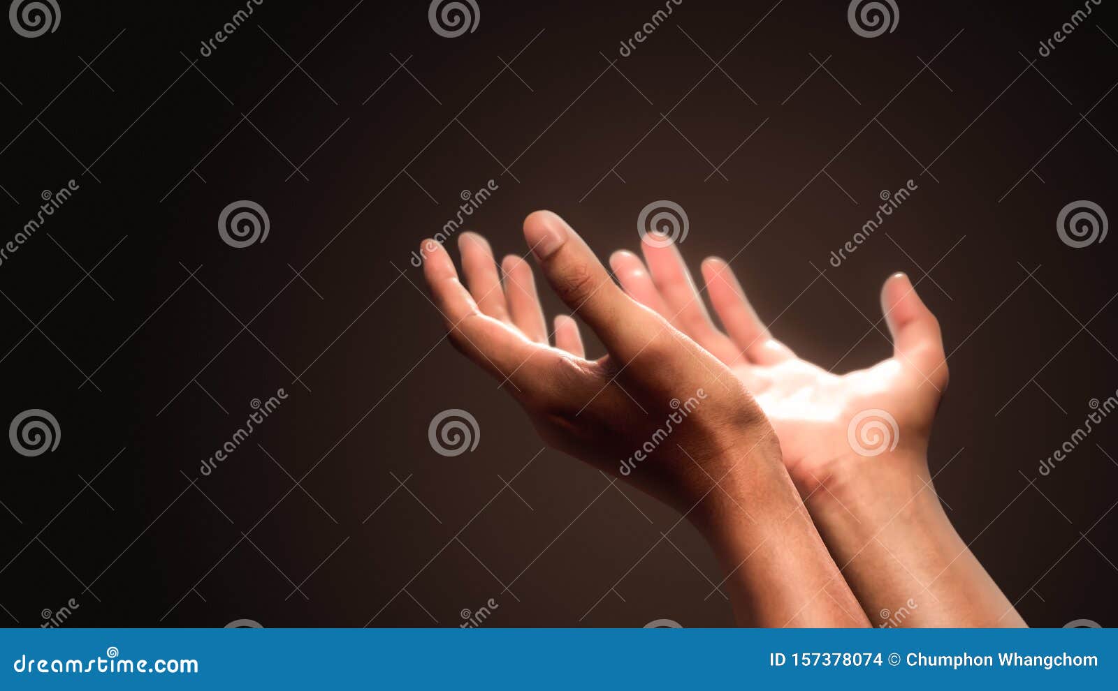 praying hands with faith in religion and belief in god on dark background. power of hope or love and devotion