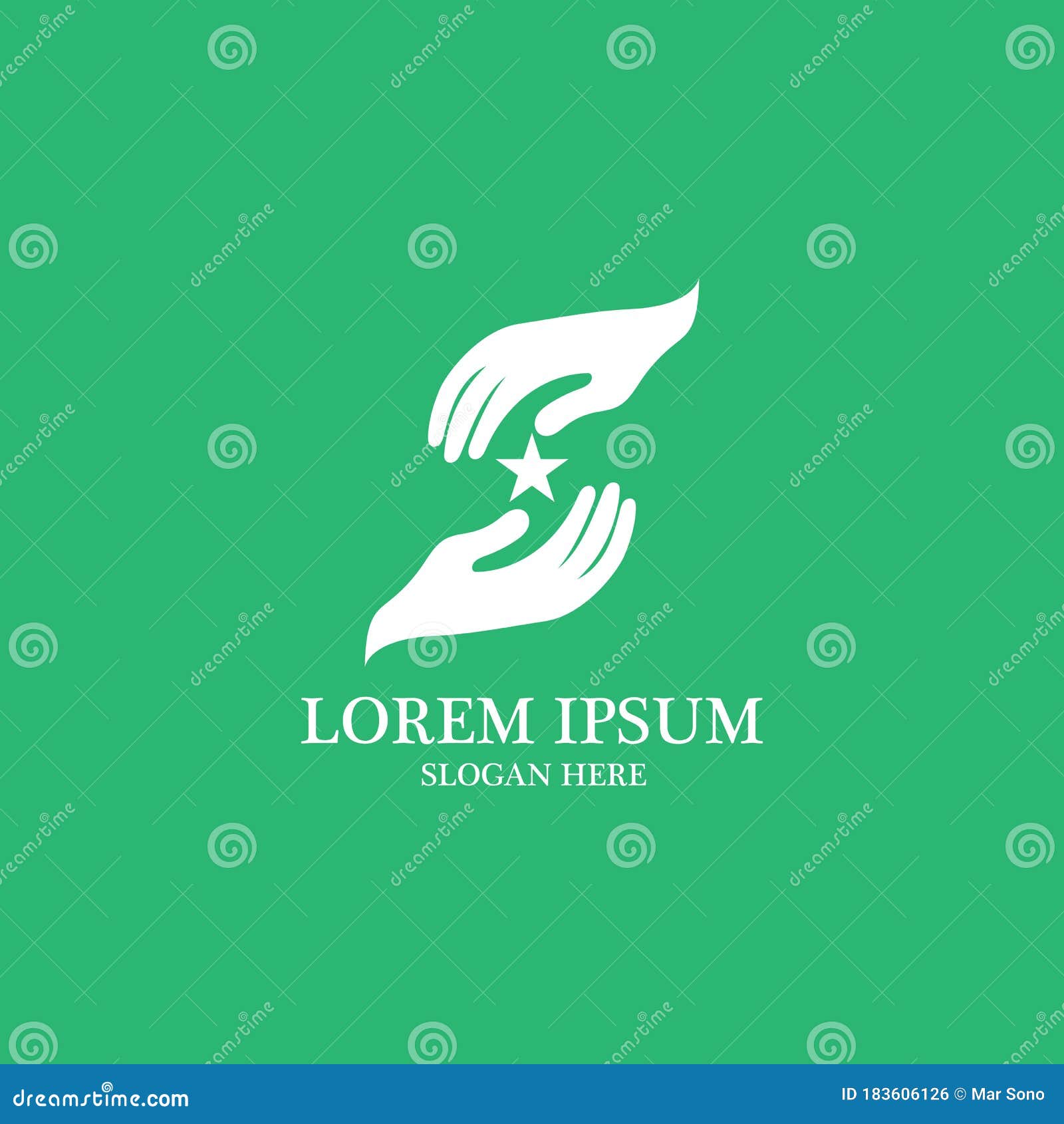 Praying Hands Logo in Green Background Stock Vector - Illustration of ...