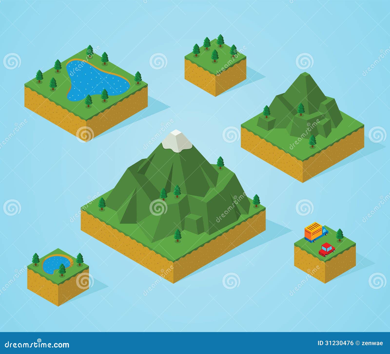 pre assembly isometric map-mountain