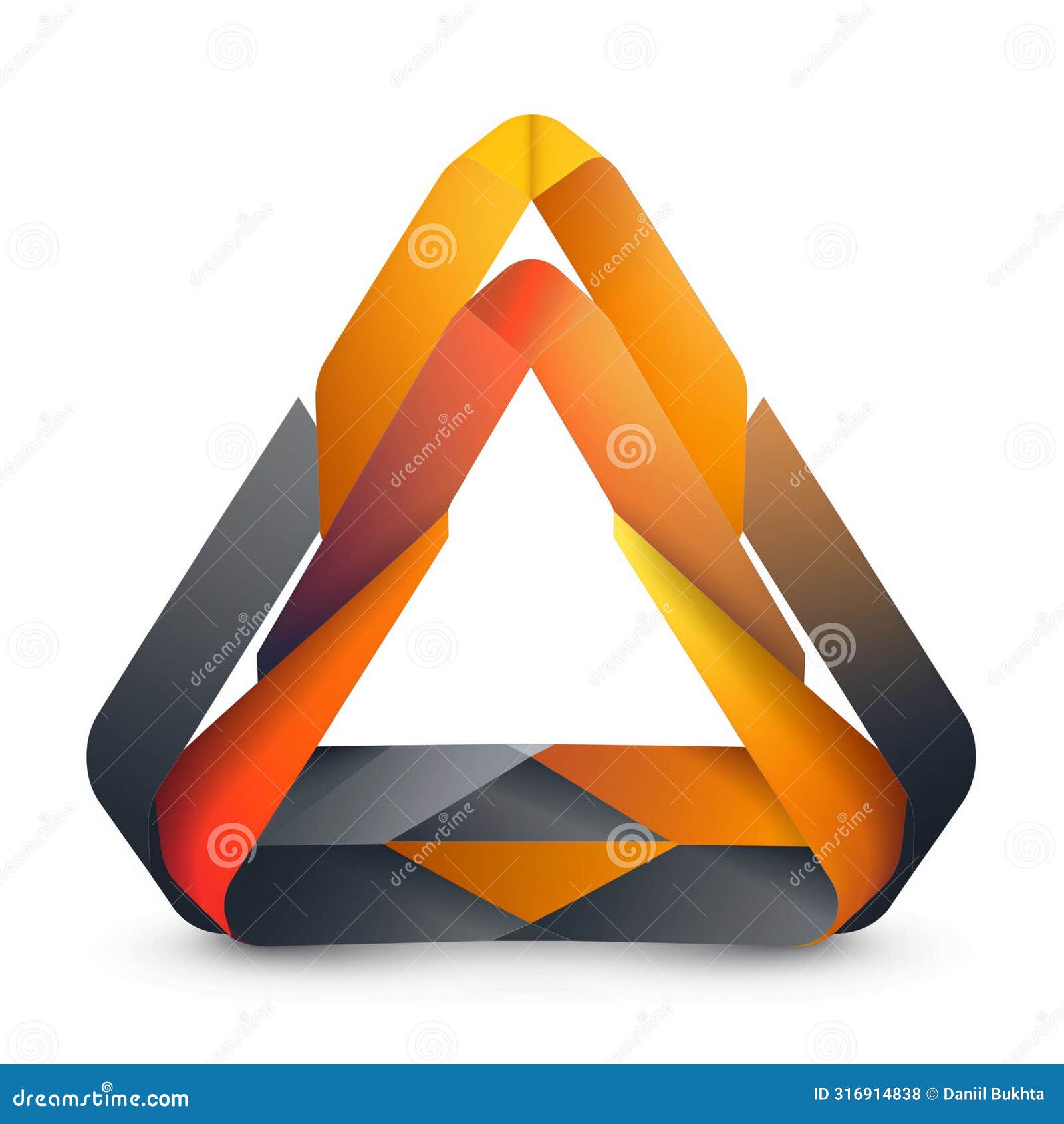 triangle d logo with different colors. generative ai