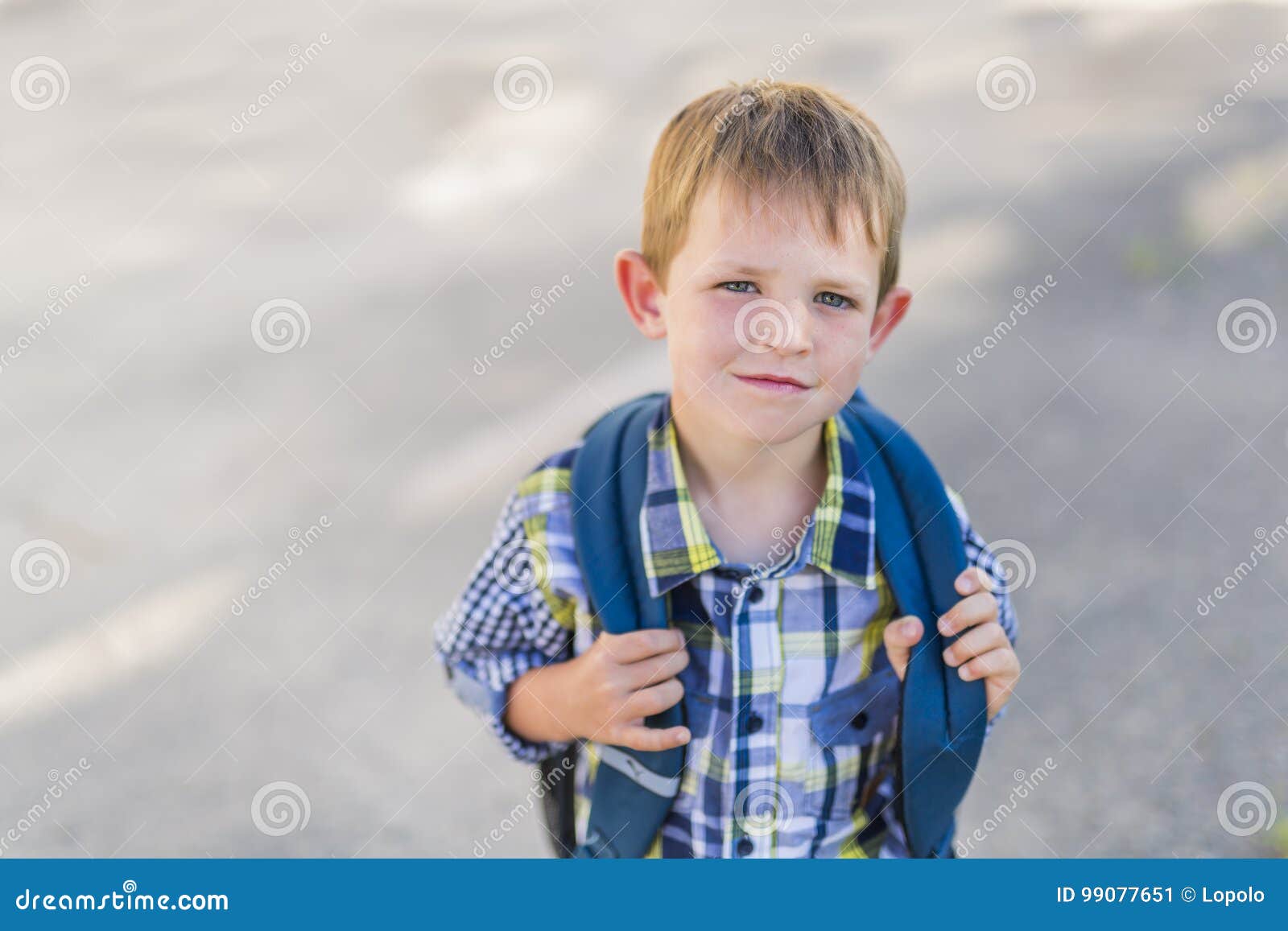 pre-school student going to school