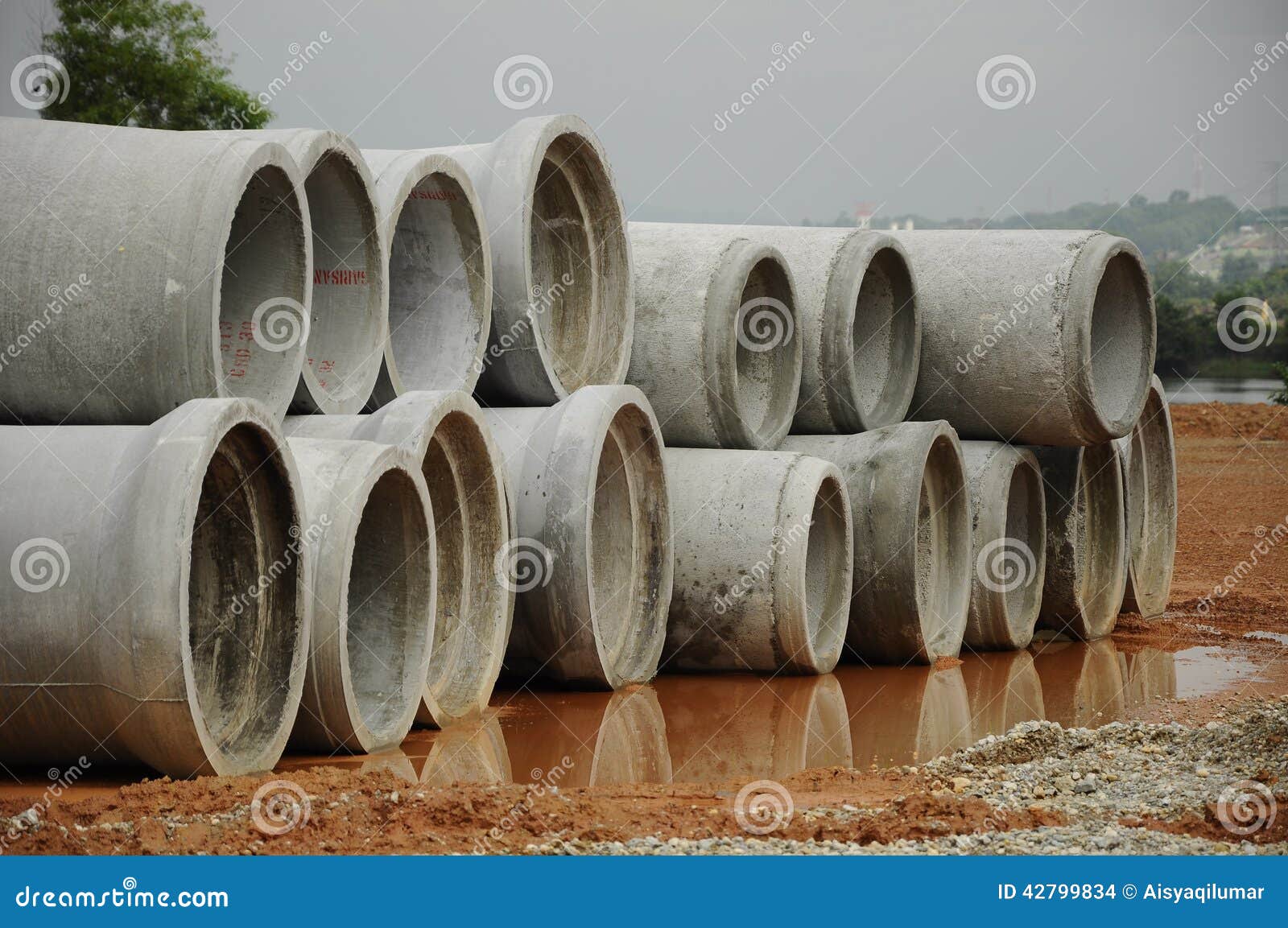 Precast Concrete Pipe Culvert Stock Photo - Image: 42799834