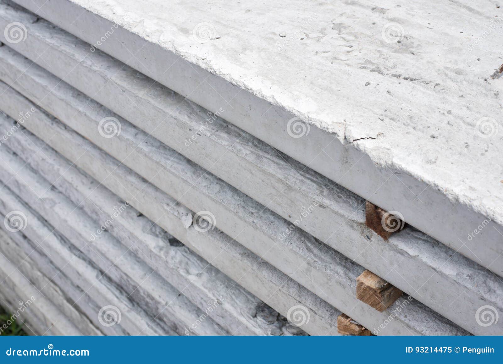 Precast Concrete Slabs Used For Construction Floor Stock Image