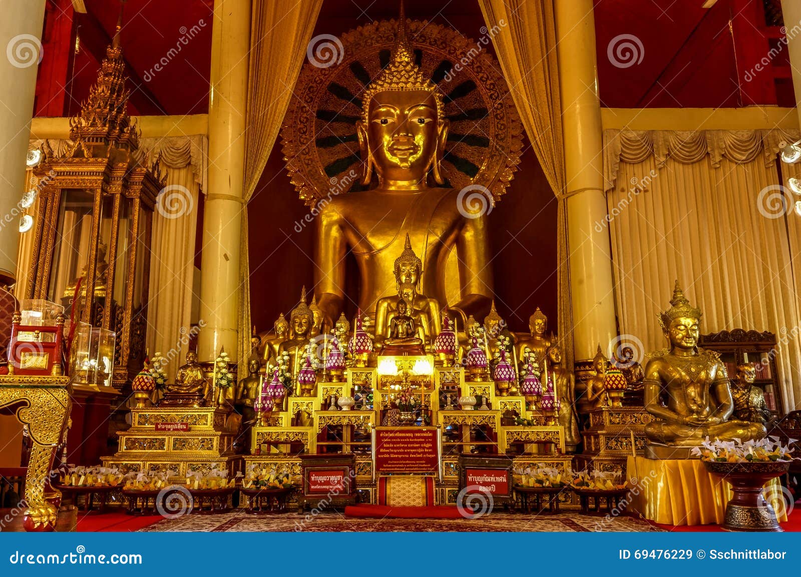 Precious Buddha Altar with Countless Buddhas Stock Image Image of