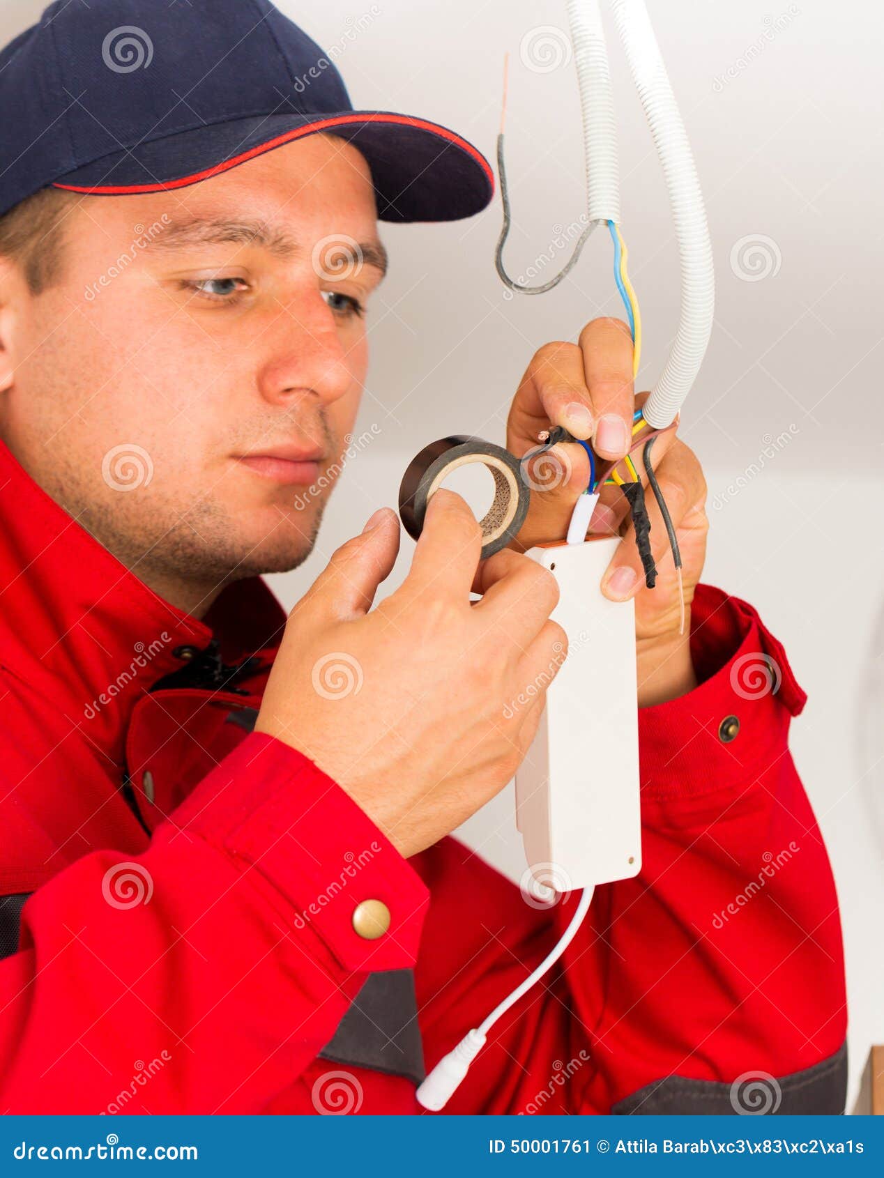 Precise Electrical Installation Stock Image Image of driver, install