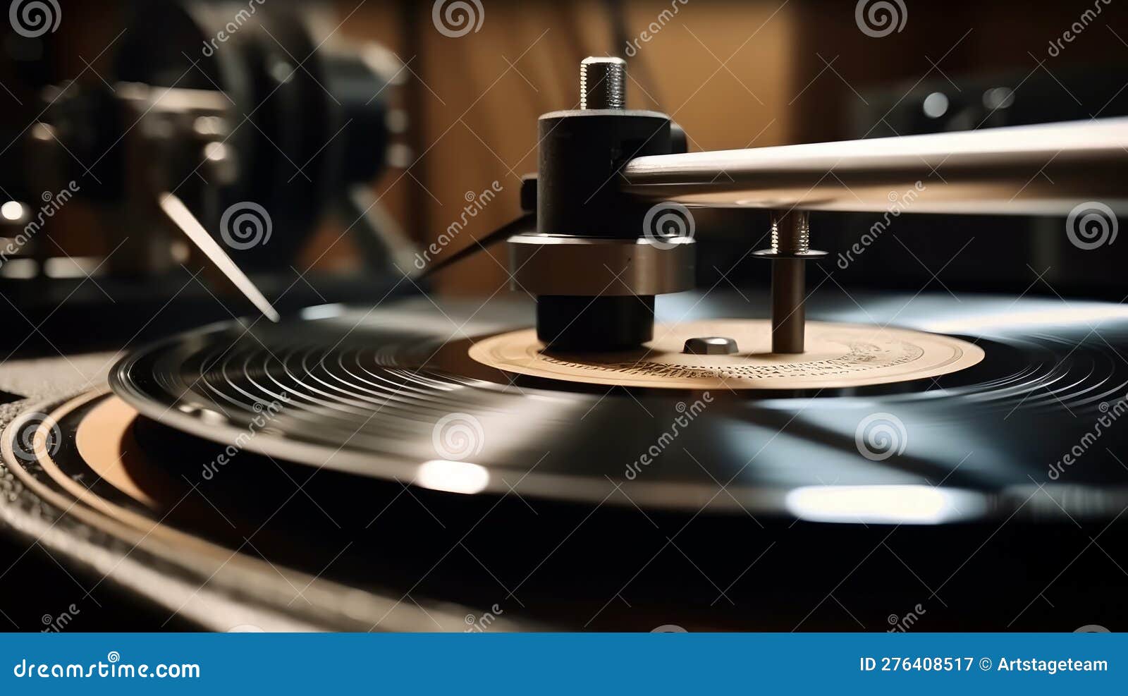 The Precise Grooves in a Vinyl Record. AI Generated Stock Illustration Illustration of