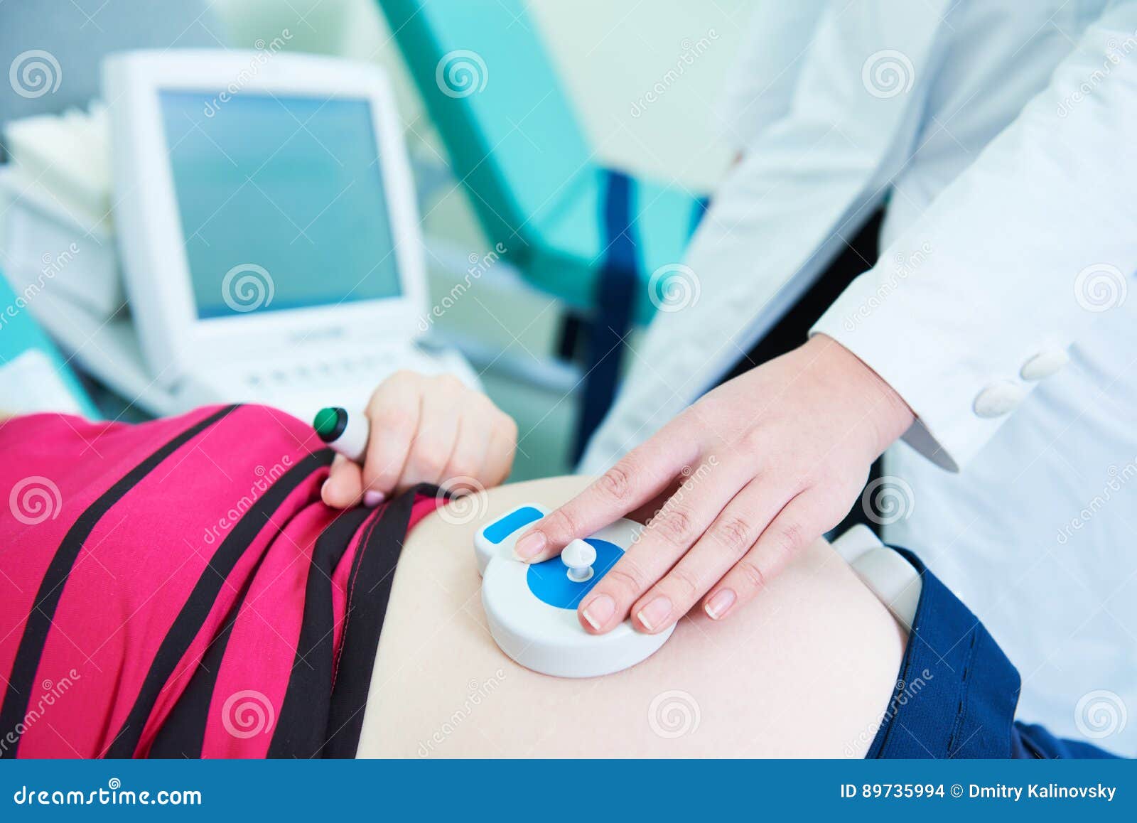 pregnancy care. cardiotocography fetal heartbeat examination