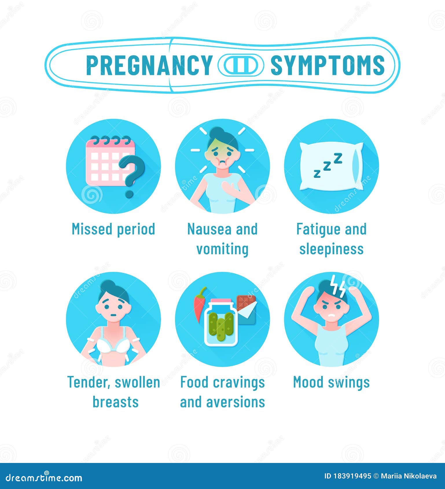 Early Signs Pregnancy Stock Illustrations – 23 Early Signs