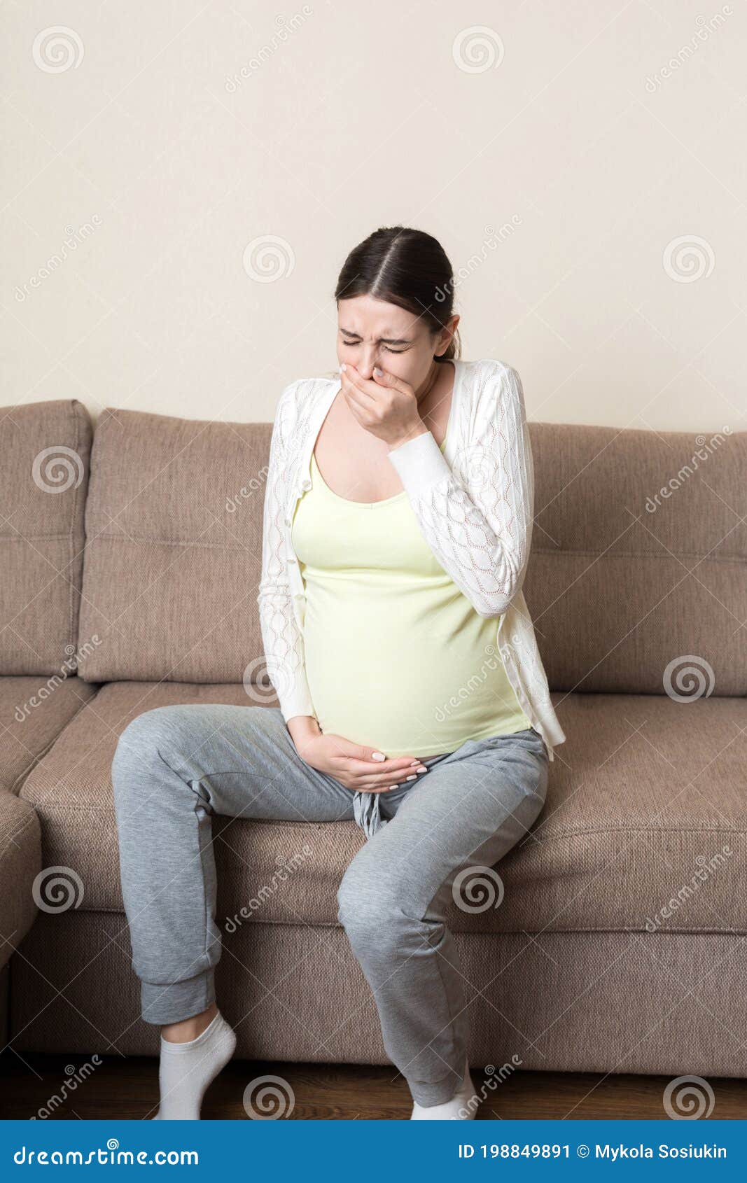 Pregnancy Morning Sickness Pregnant Woman Having Nausea Feeling Bad In