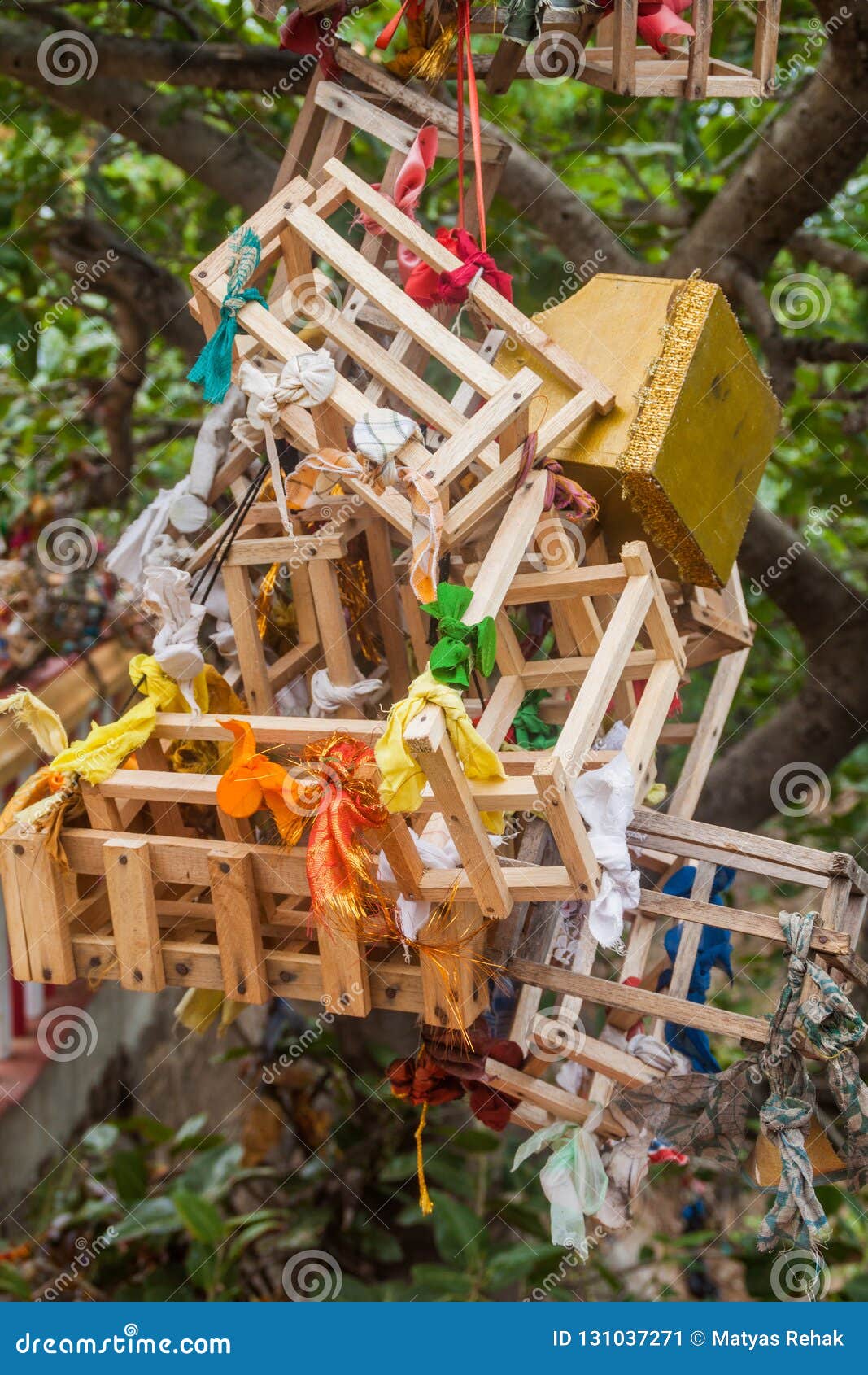 pregnancy offerings on a tree at kandasamy koneswaram temple in trincomalee, sri lan
