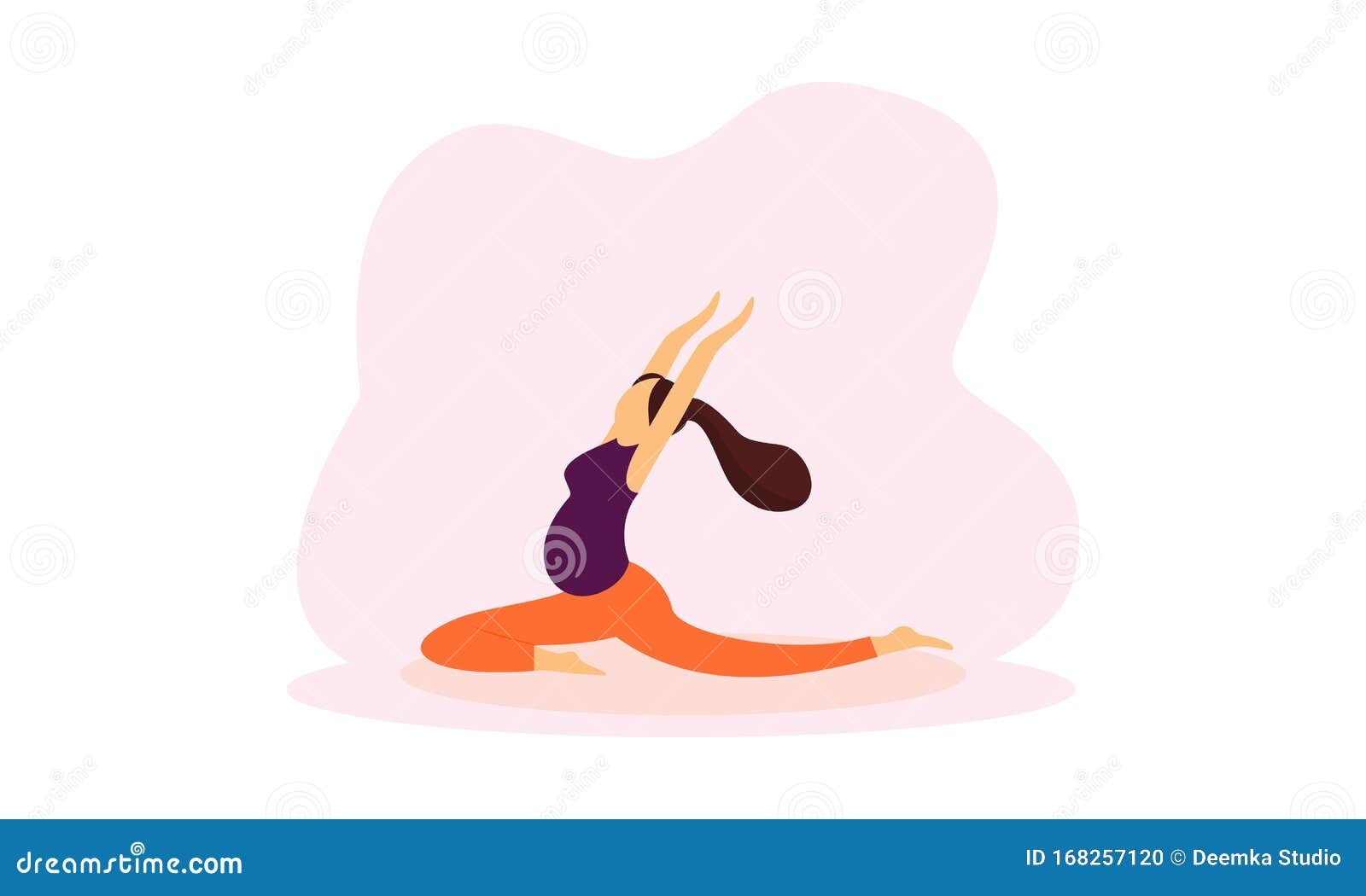 Pregnancy Prenatal Yoga Practice Workout Concept Illustration Stock ...