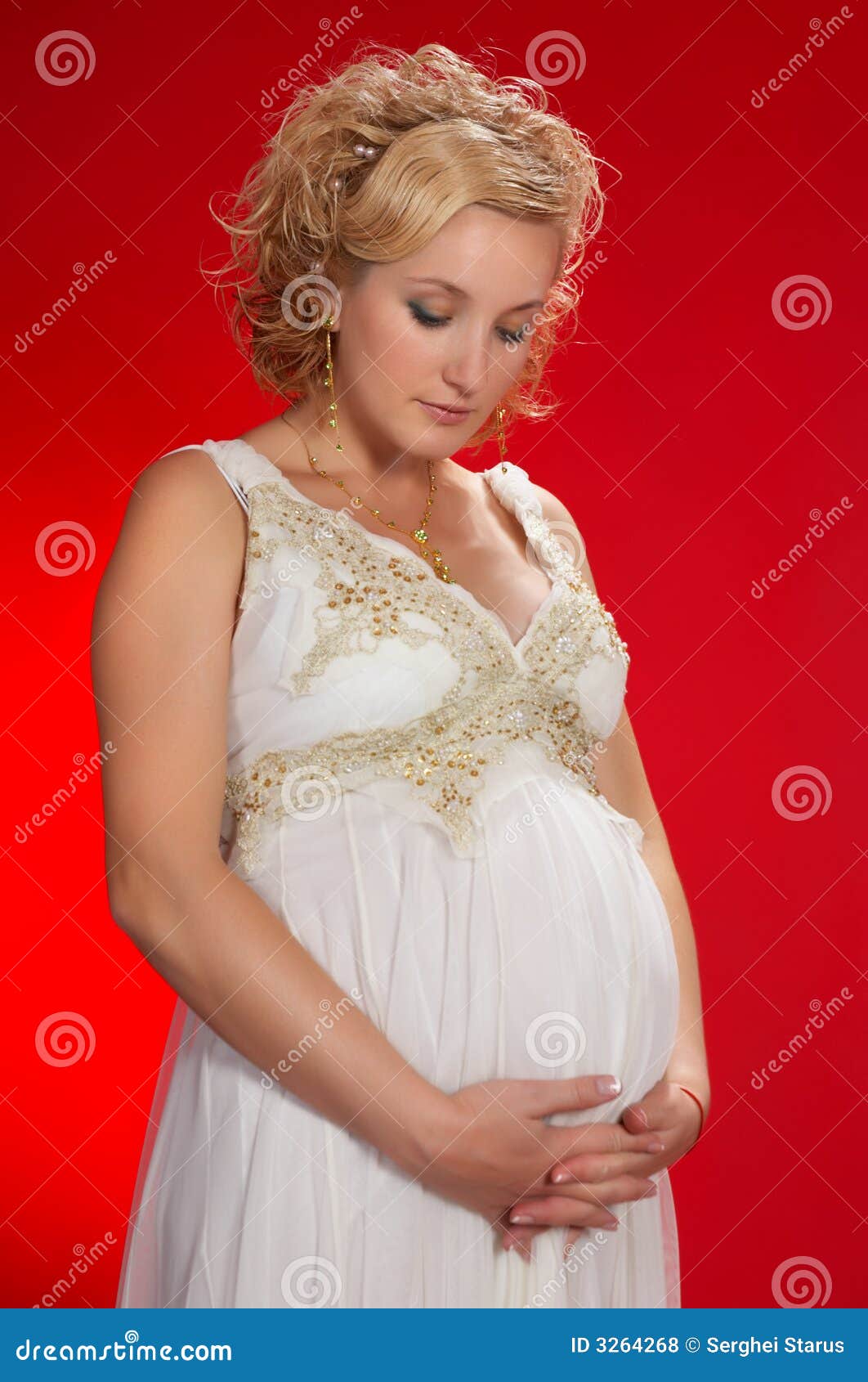 Pregnancy on red stock photo. Image of fashion, hopes 3264268