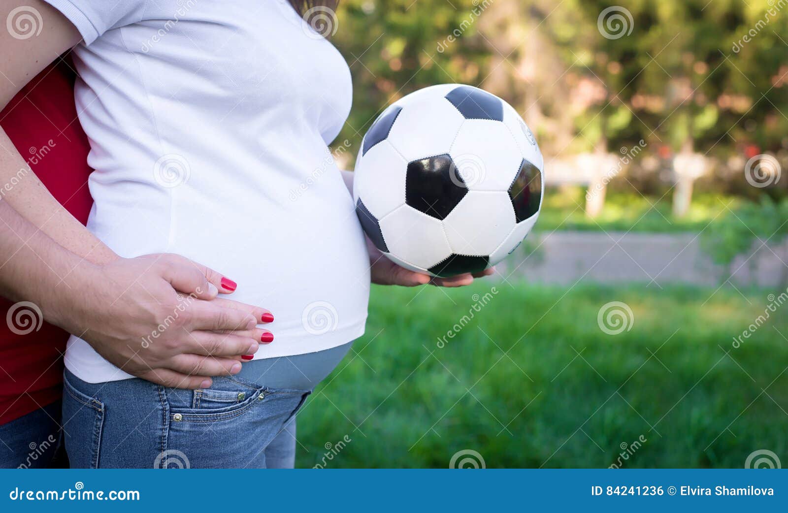 Pregnancy and soccer ball stock photo. Image of pregnant - 84241236