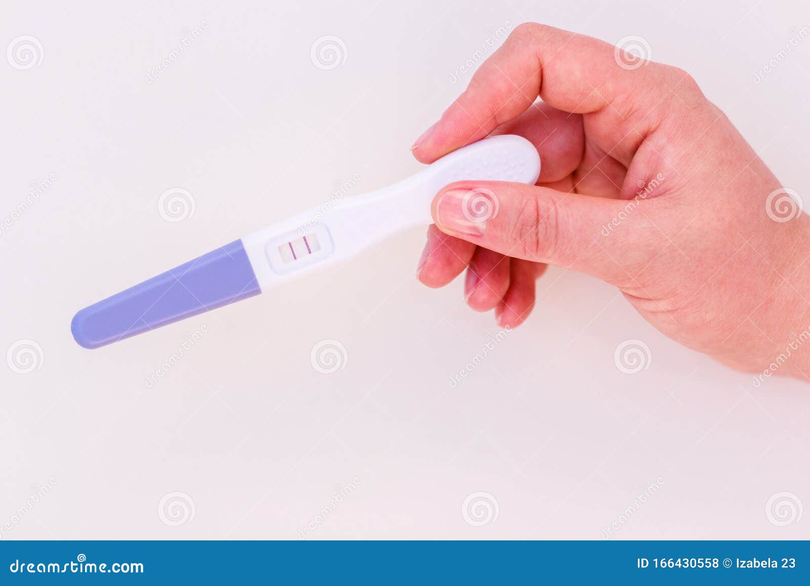 Pregnancy Test in Female Hand. Stock Photo Image of birth, fetus