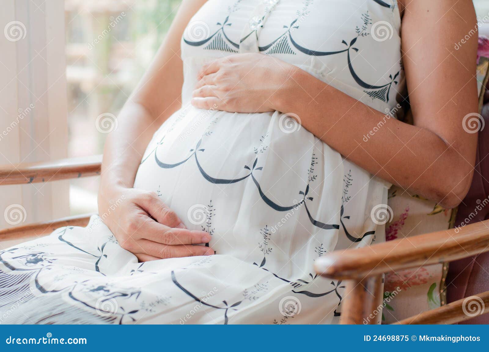 Pregnancy Woman Sit on a Chair Stock Image Image of attractive