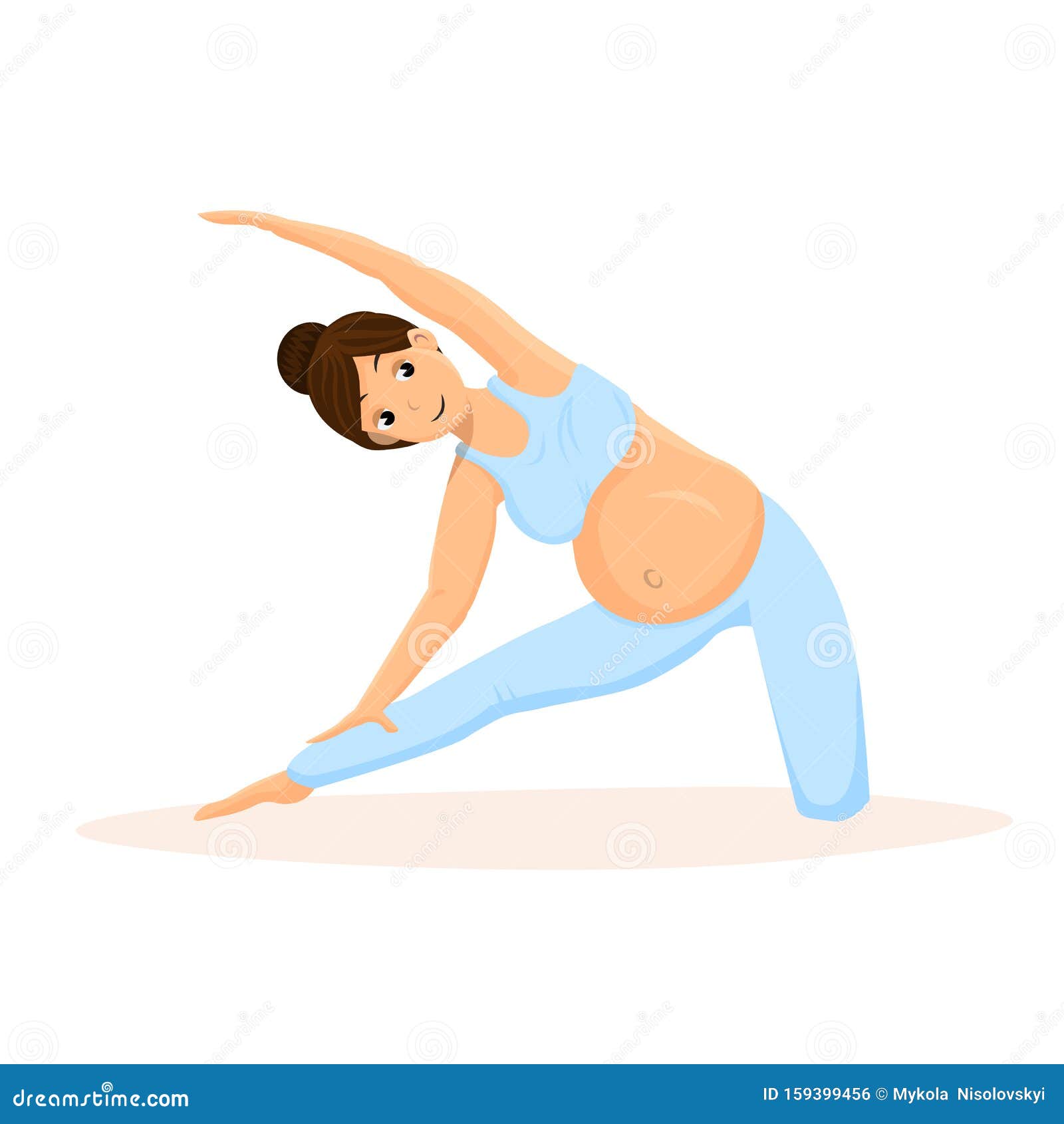 Pregnancy Yoga Training Flat Vector Illustration Stock Vector -  Illustration of balancing, mother: 159399456