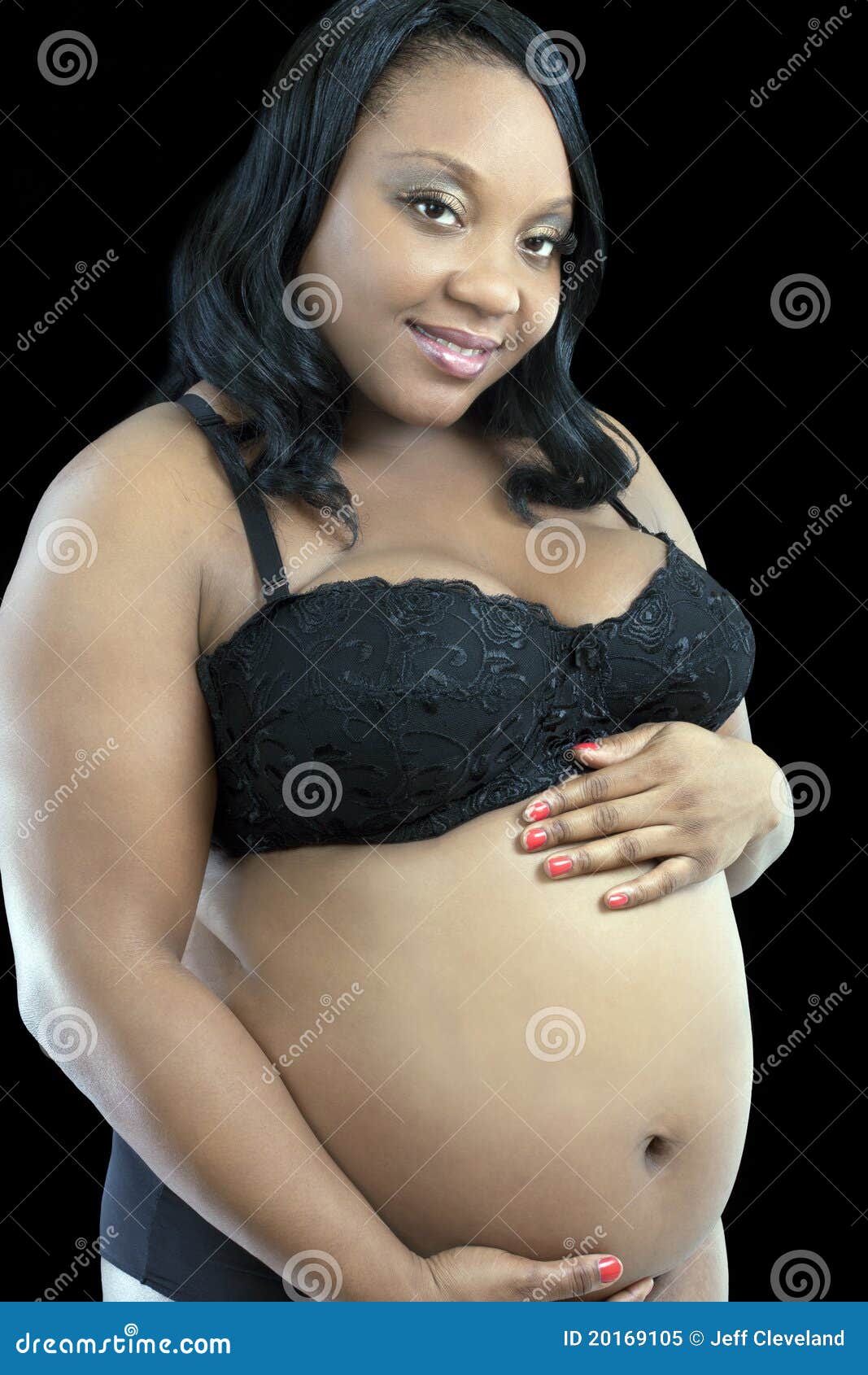 Pregnant Black Woman in Bra and Panties Stock Image - Image of belly,  american: 20169105