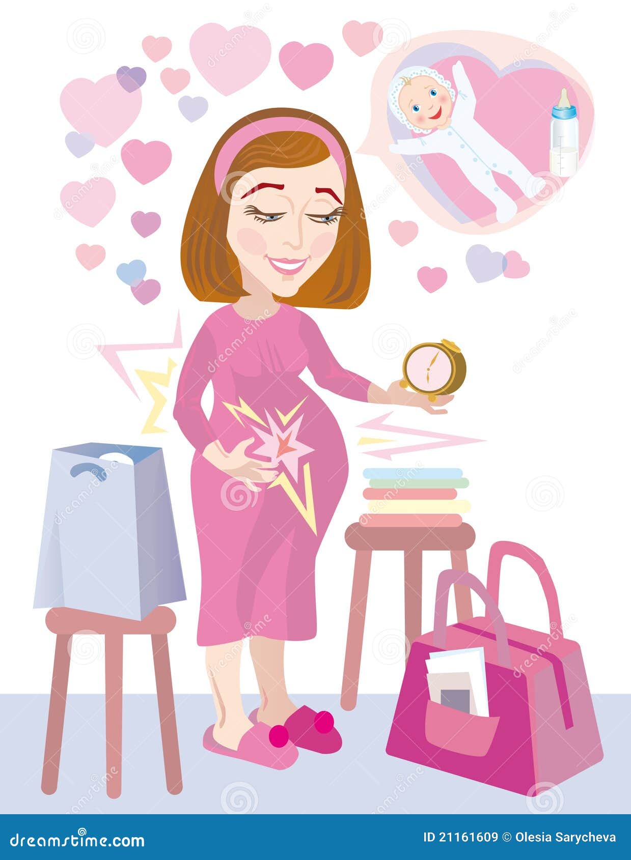 The Pregnant Going To the Hospital Stock Vector Illustration of