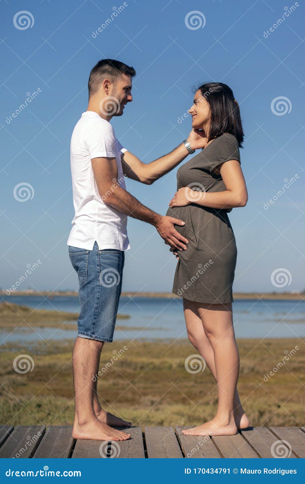 Pregnant happy couple stock image. Image of feelings - 170434791