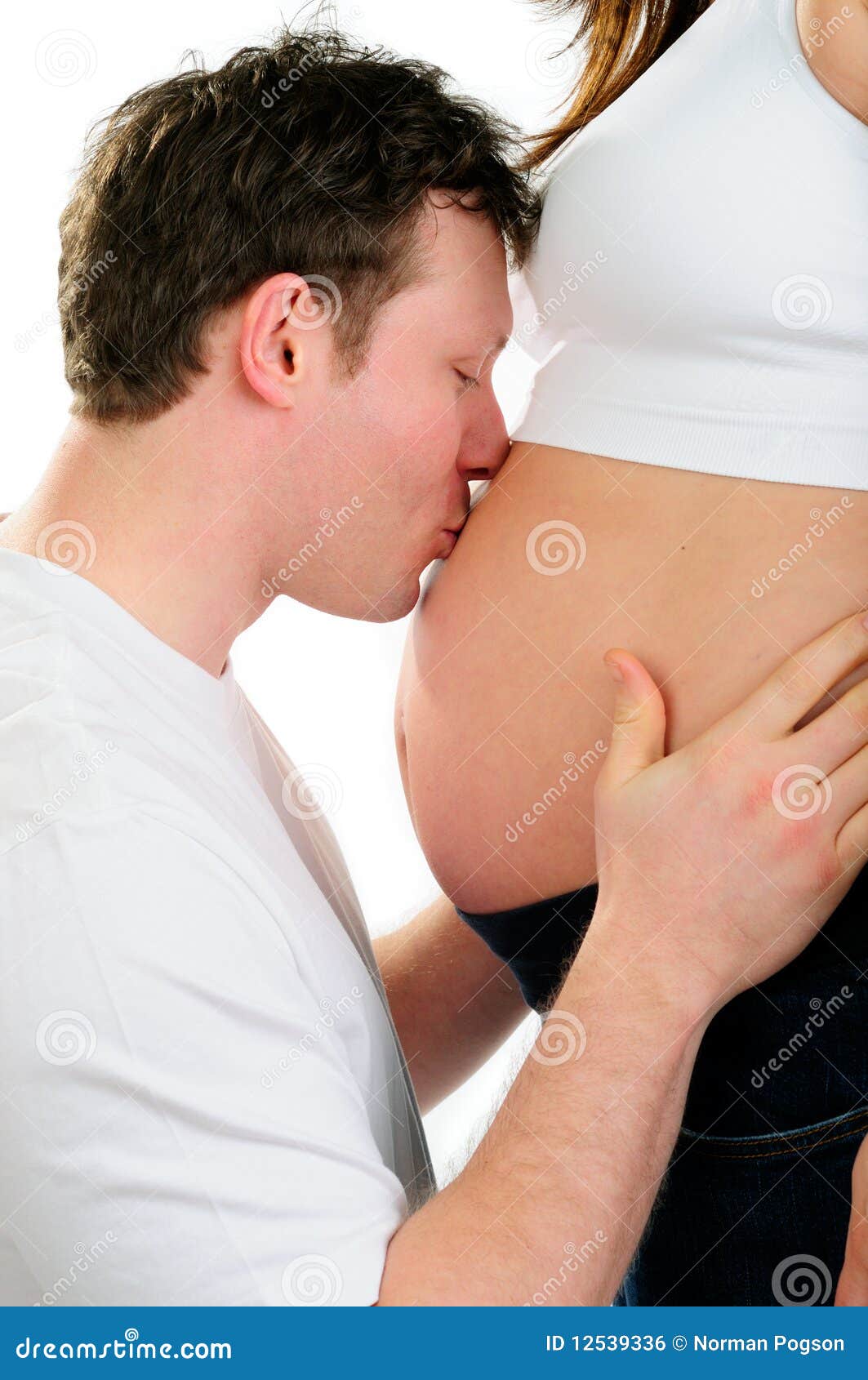 Pregnant Kiss stock photo Image of tummy kiss pregnancy 12539336