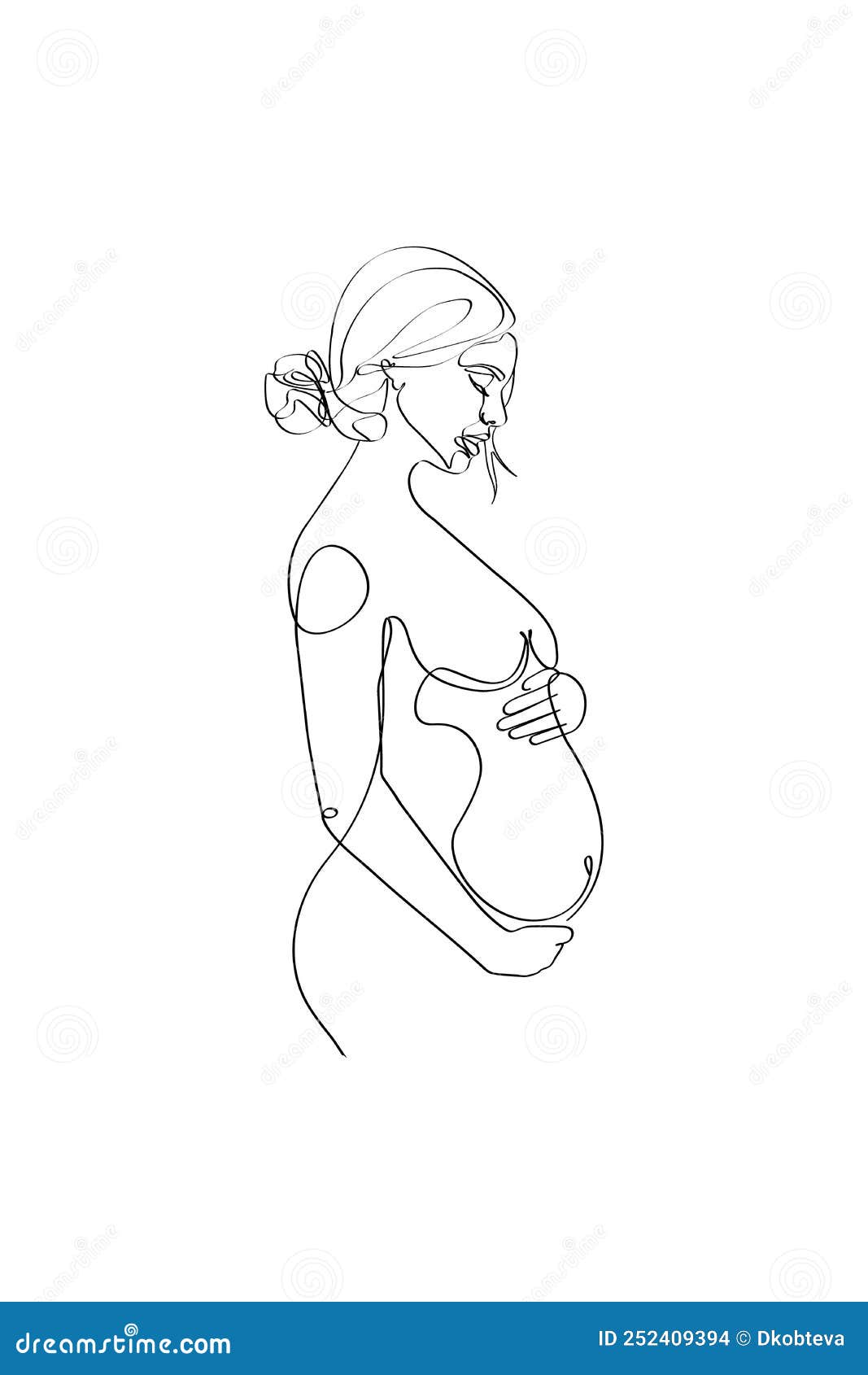Pregnant Mom Line Art, Pregnancy One Line Drawing, Printable Wall Art Stock  Vector - Illustration Of Woman, Pregnant: 252409394