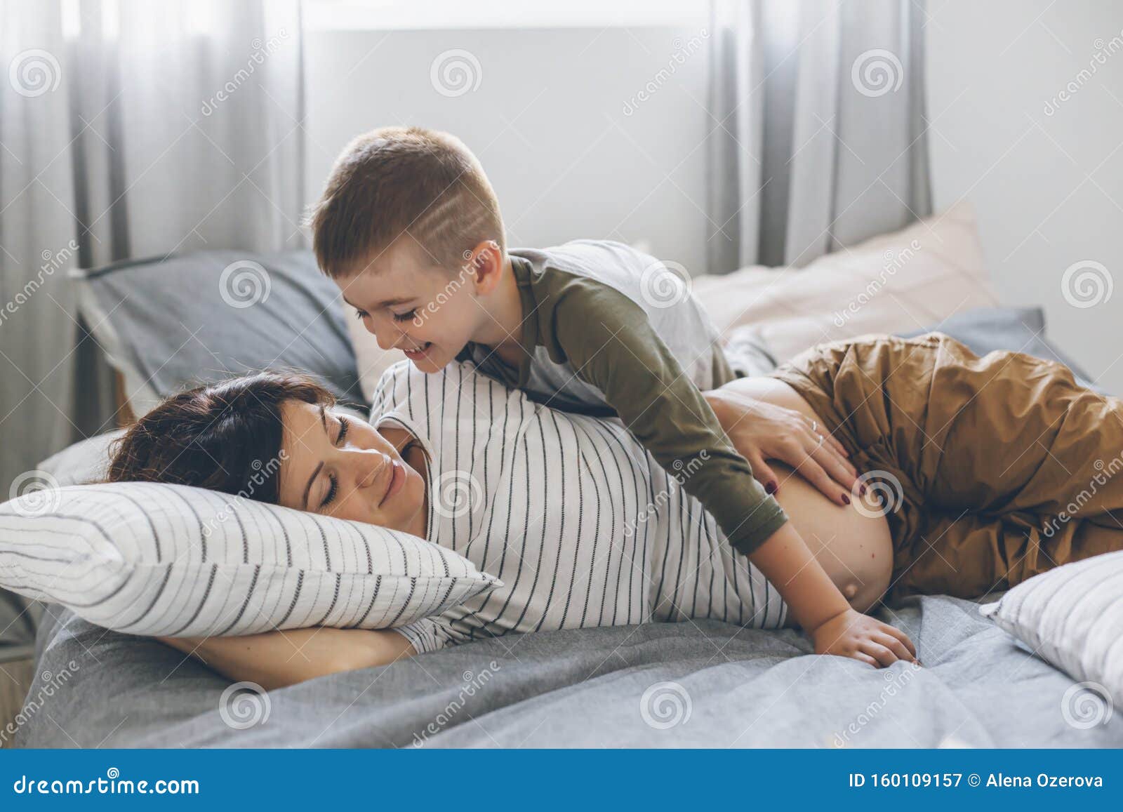 Son And Mom Share Bed