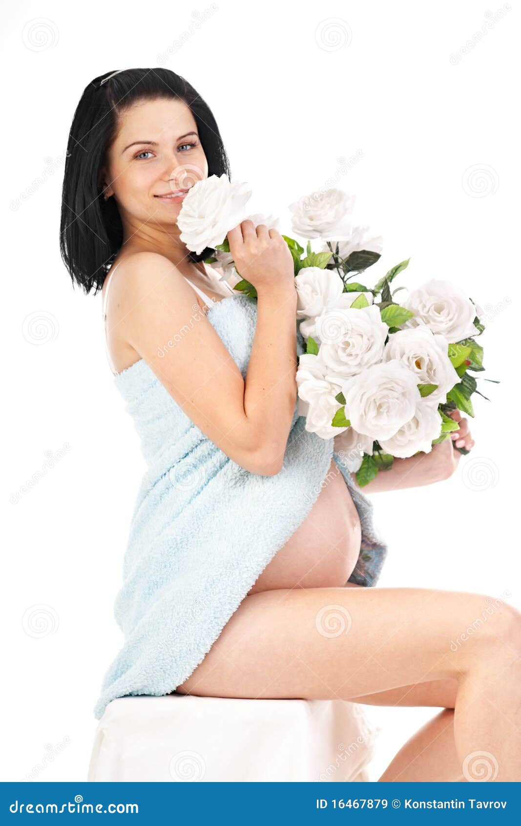 Pregnant with roses stock image. Image of healthy, life 16467879