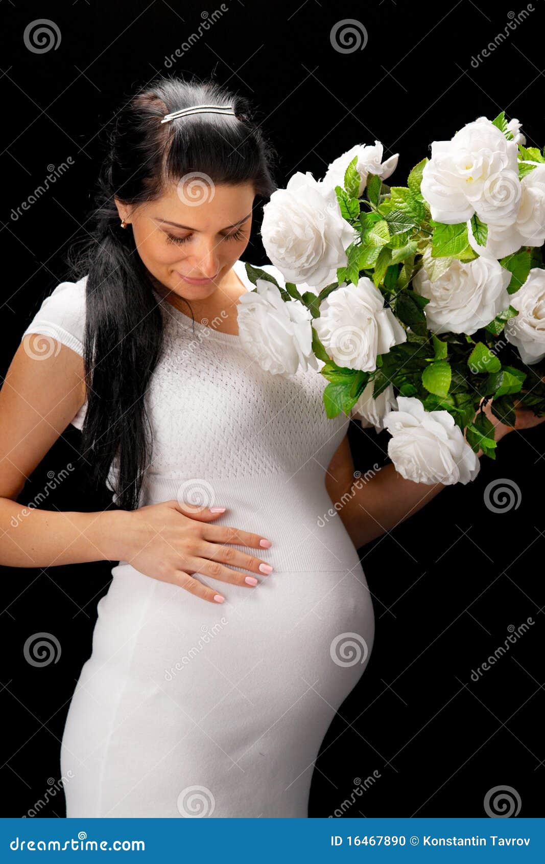 Pregnant with roses stock photo. Image of child, adult 16467890