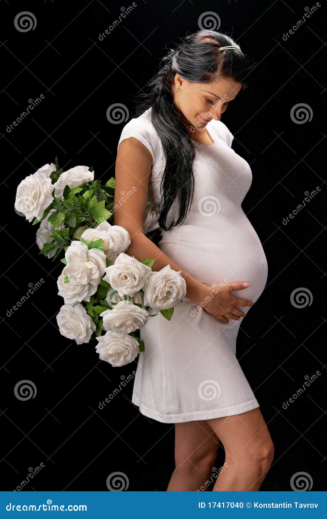 Pregnant with roses stock photo. Image of care, mama 17417040