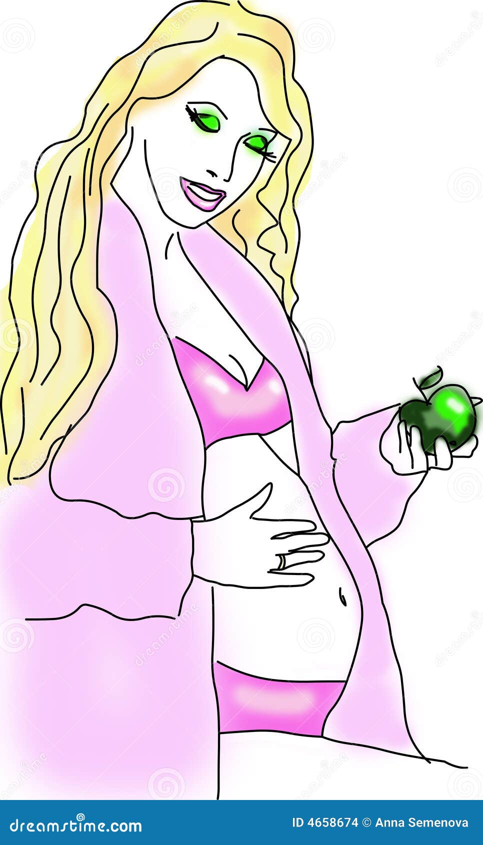 Pregnant woman stock illustration. Illustration of motherhood - 4658674
