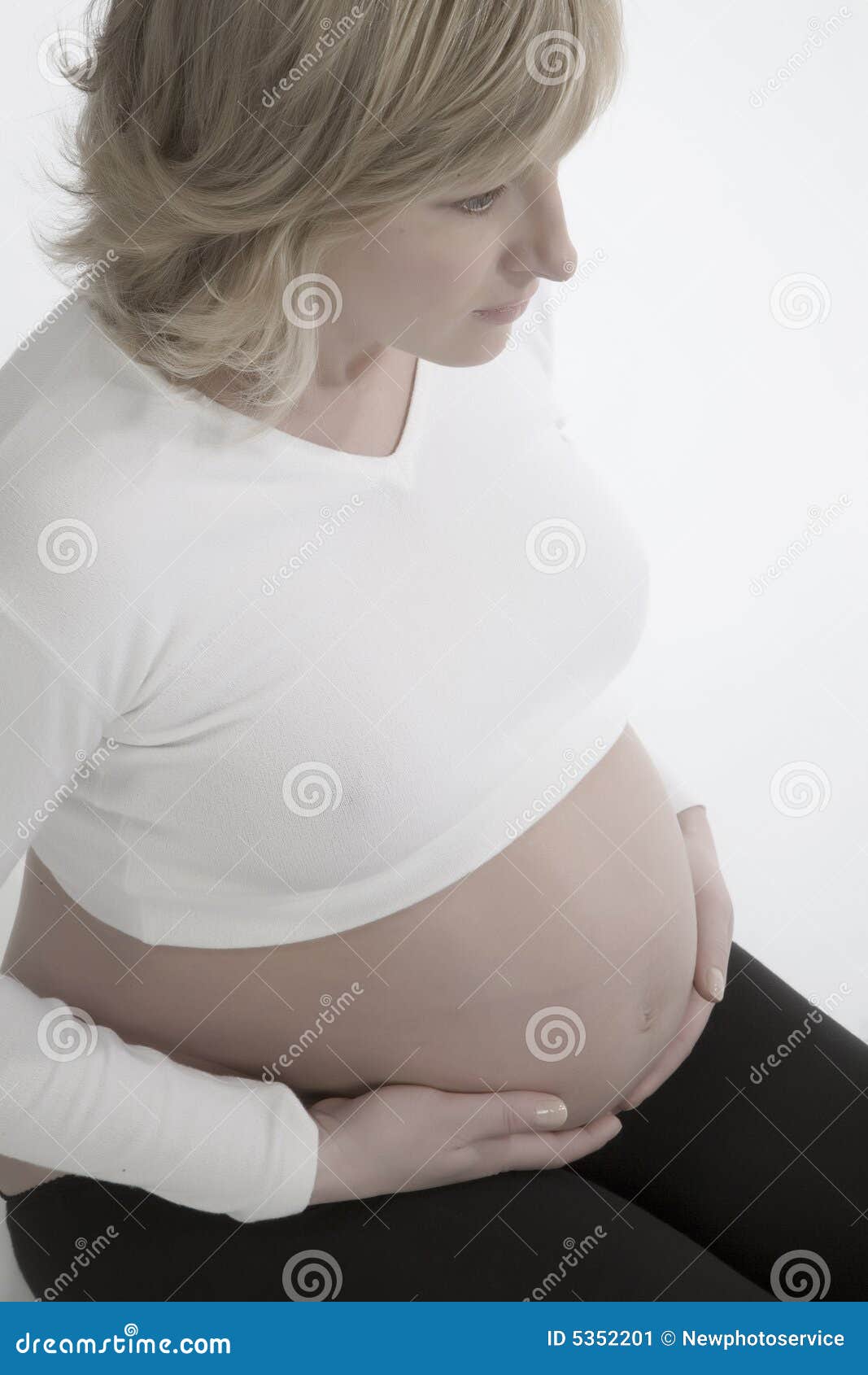 Pregnant Woman Sitting Office Chair Touching Belly Stock Photo by  ©HayDmitriy 275243902