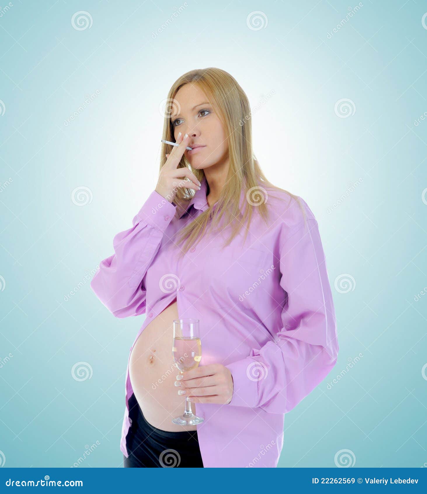 Pregnant Woman with Alcohol Stock Image Image of casual, adult 22262569