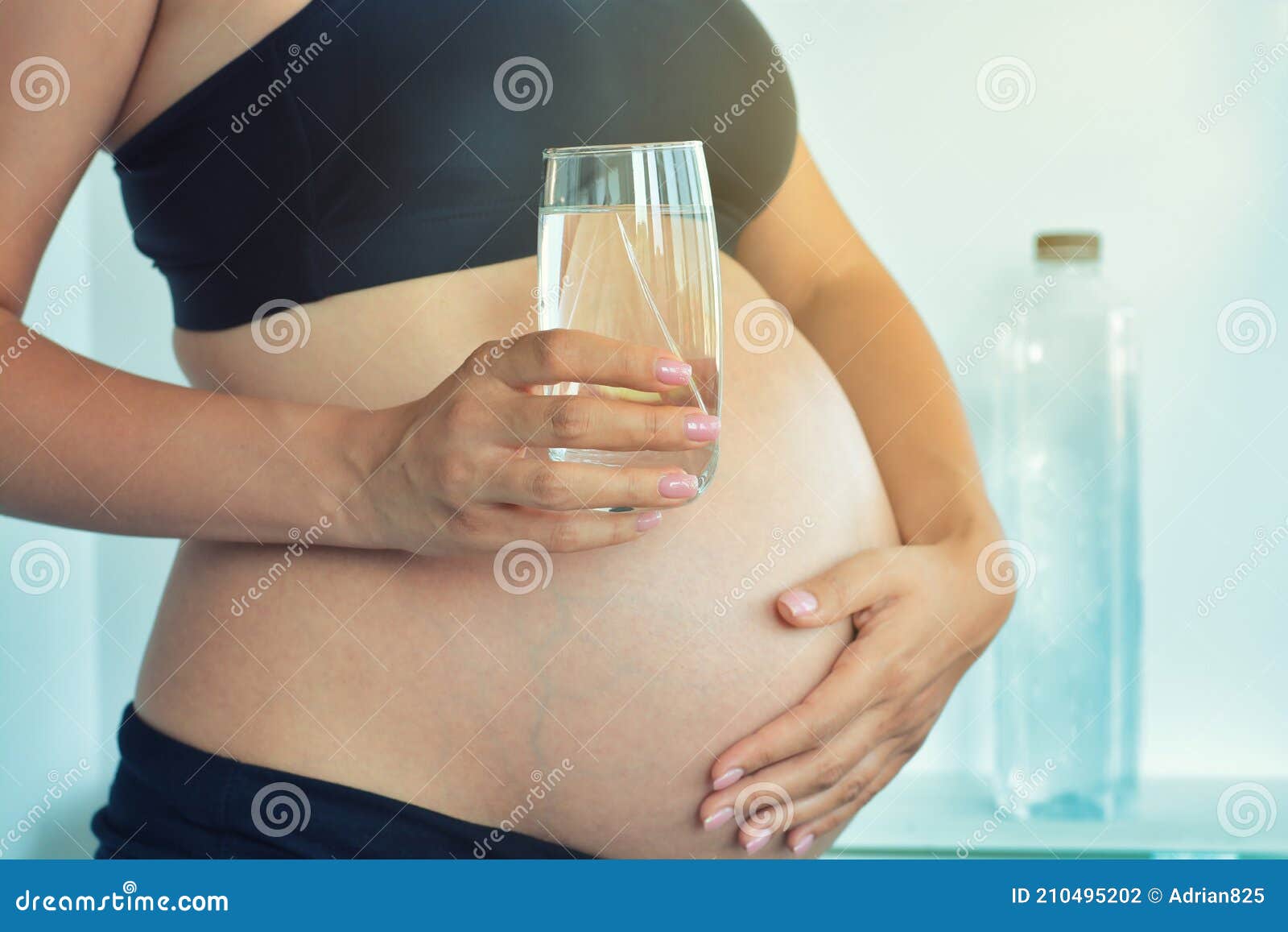 Pregnant Woman Belly Holding a Glass of Water Suggesting Importance To  Hydrate during Pregnancy Stock Photo - Image of standing, hand: 210495202