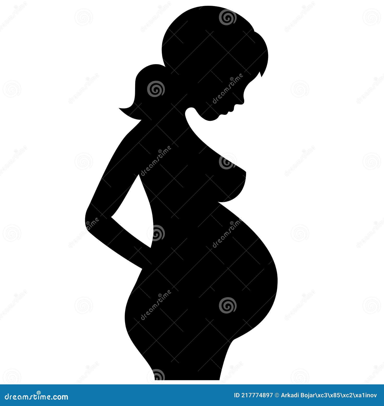 Pregnant Woman Body Vector Silhouette Stock Illustration - Illustration ...