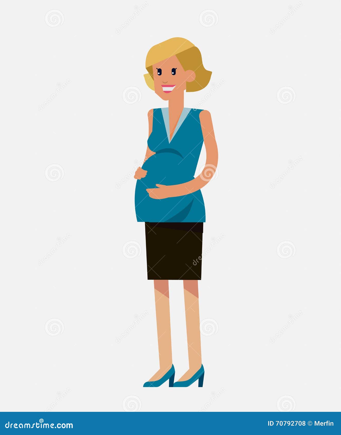 Pregnant woman cartoon stock vector. Illustration of hair - 70792708