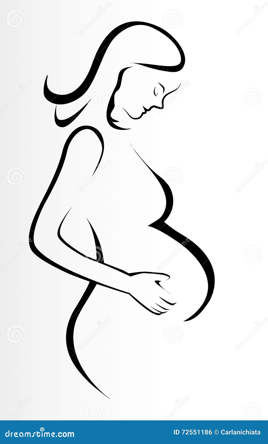 Outline sketch of pregnant woman. vector illustration. | CanStock