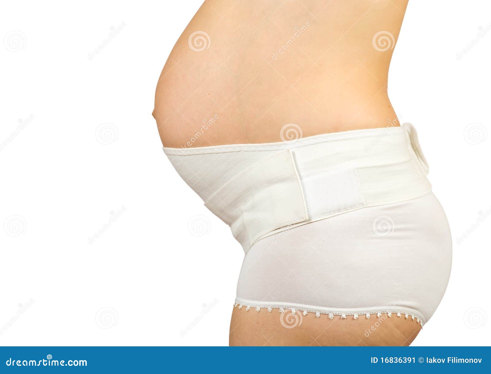 Pregnant Woman Dressed Maternity Girdle Stock Image - Image of belly,  abdomen: 16836391