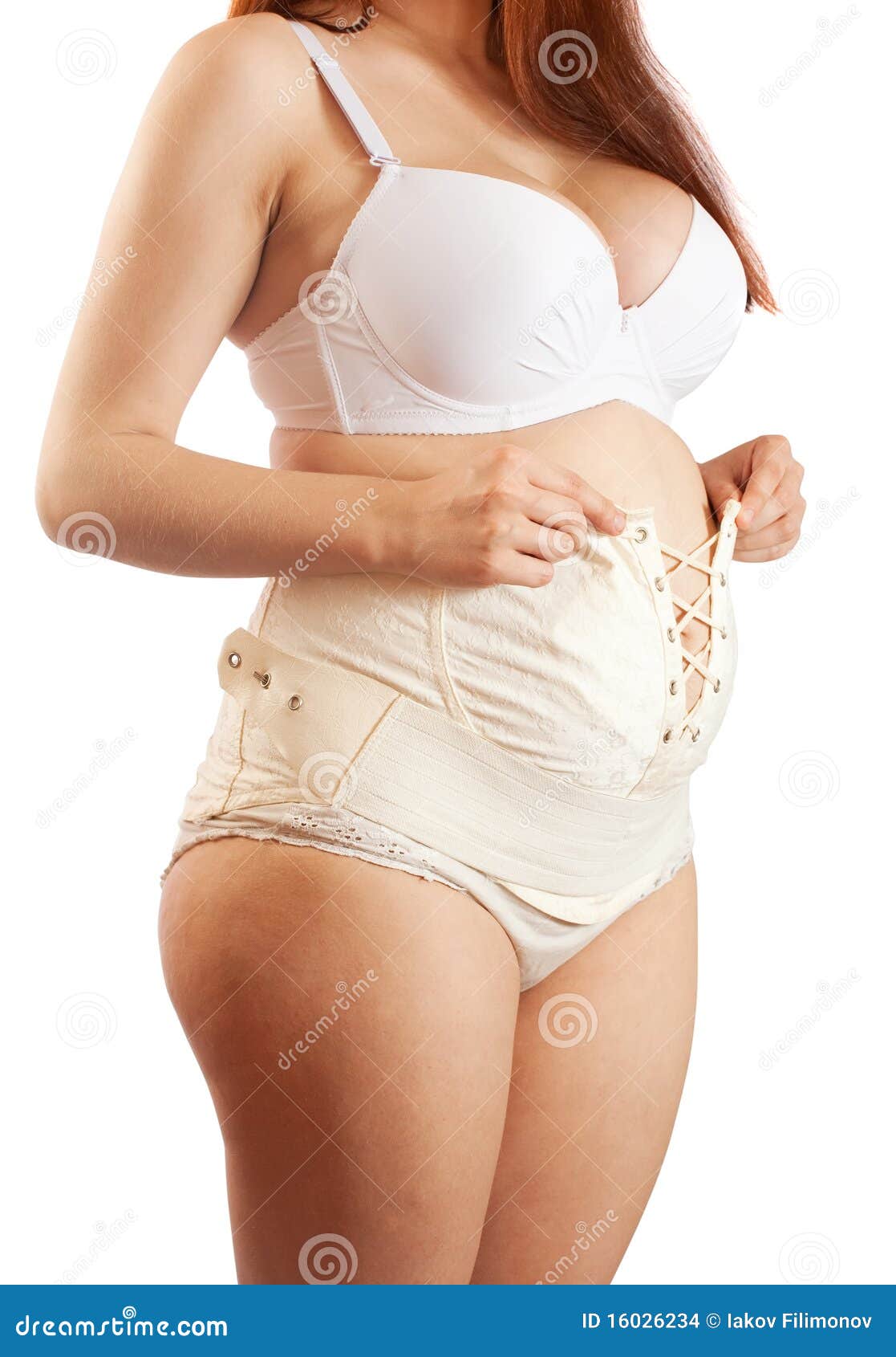 Pregnant Woman Dressing Maternity Girdle Stock Photo - Image of motherhood,  tranquil: 16026234