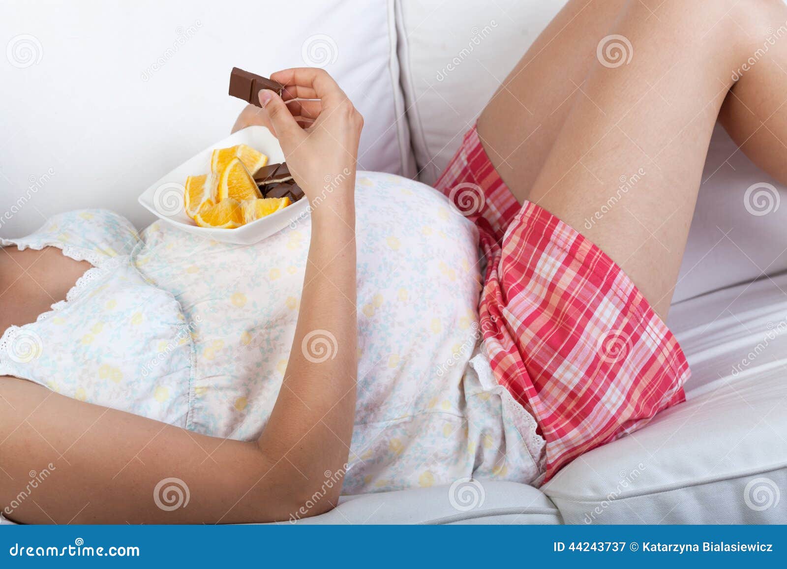 Pregnant Woman Eating Chocolate Stock Image Image Of