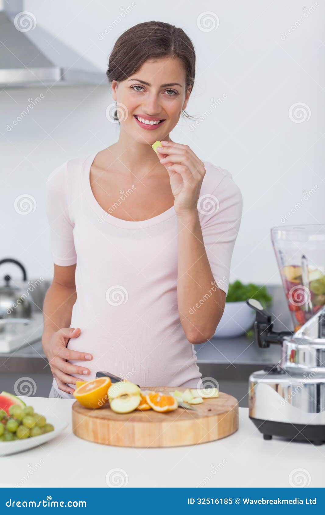 Pregnant Woman Eating a Grape Stock Image Image of apple, blender