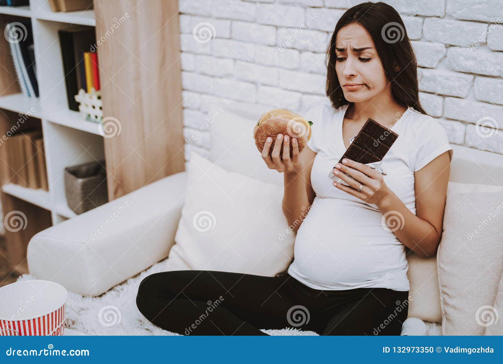 Pregnant Woman Is Eating A Unhealthy Food Stock Photo - Image of ... Pregnant Woman Is Eating A Unhealthy Food Stock Photo - Image of ...