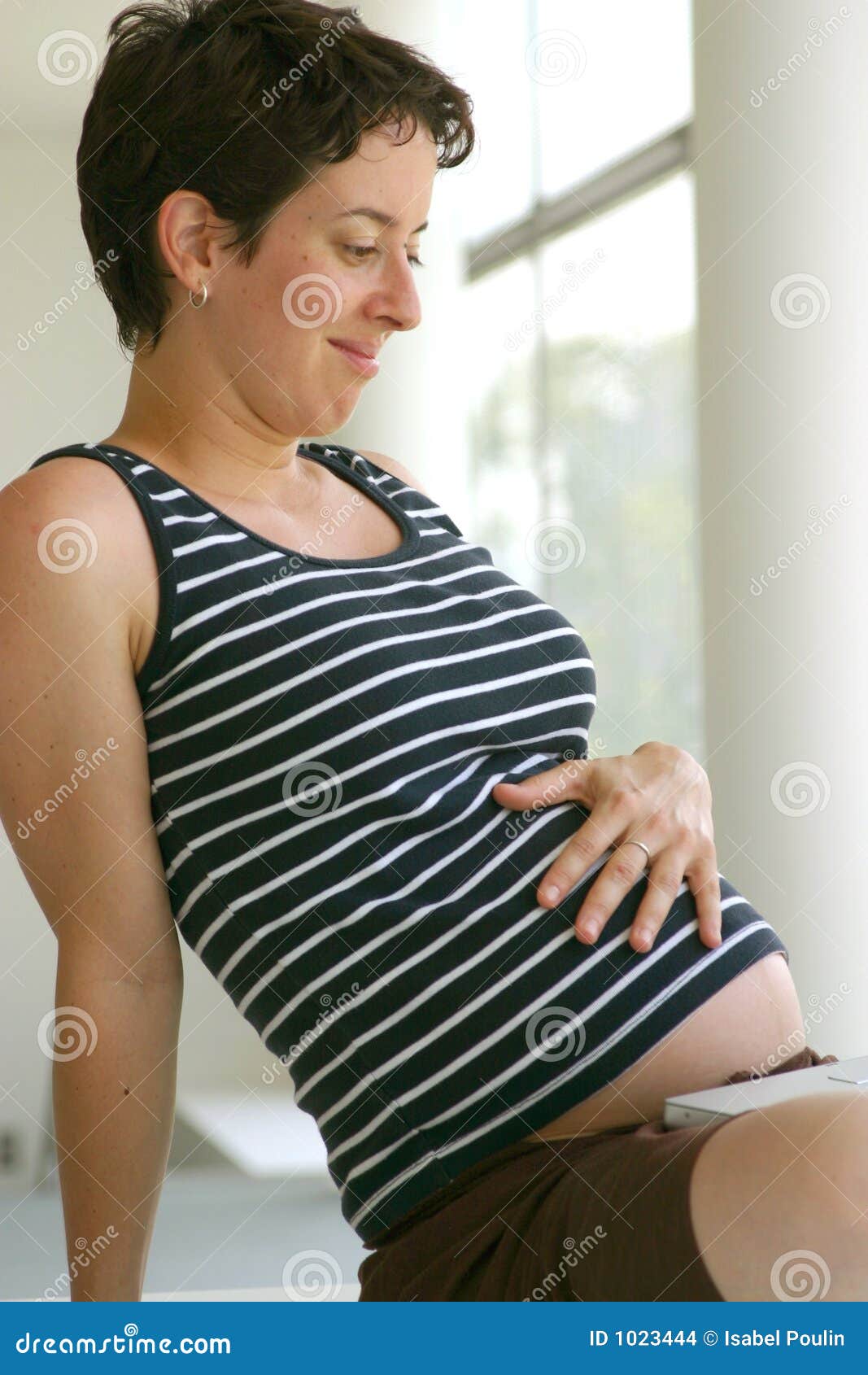 Pregnant Woman Having Breaktim Stock Photo Image of female, mummy
