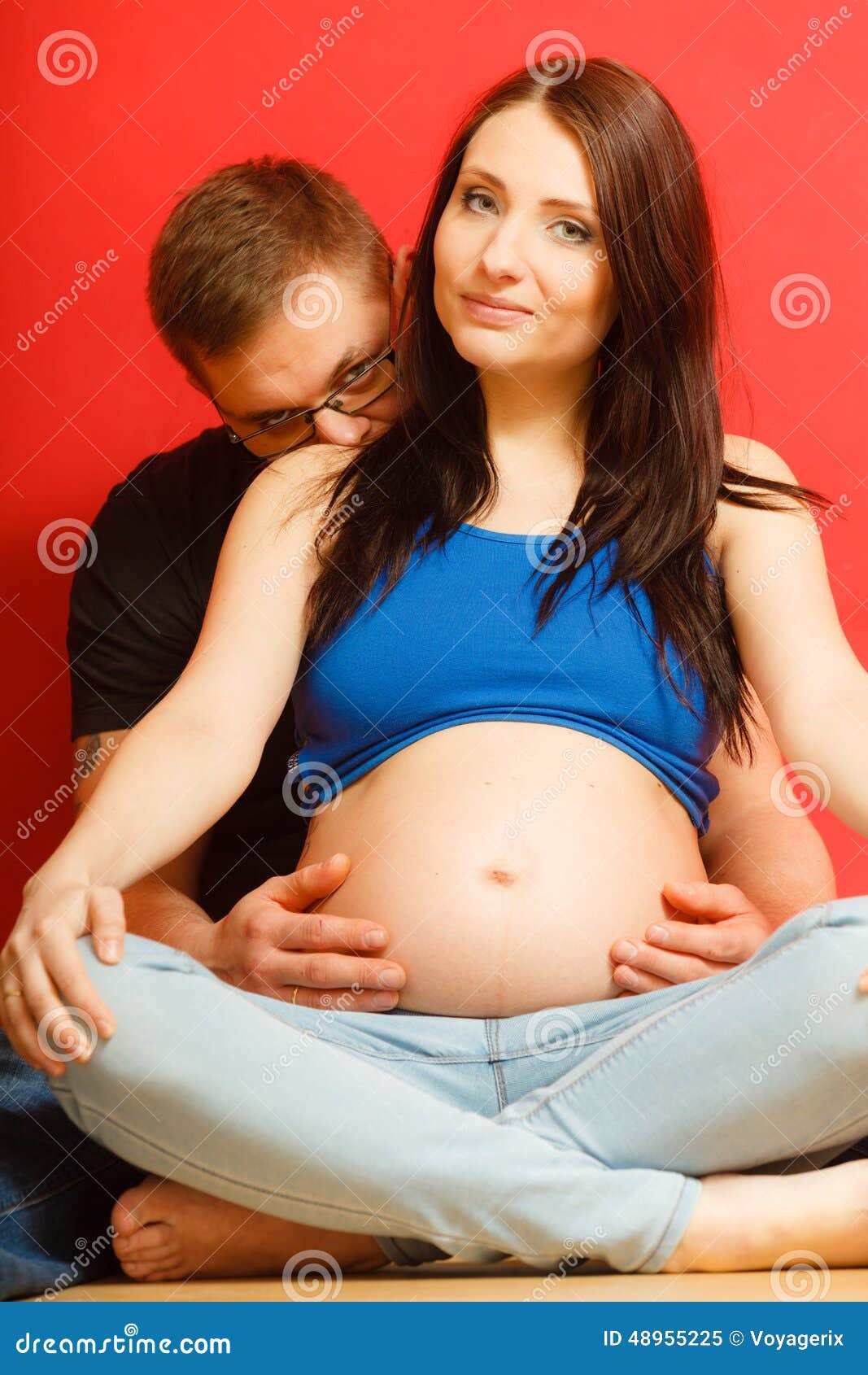 Pregnant Woman with Her Man Husband Stock Image - Image of maternity,  parent: 48955225