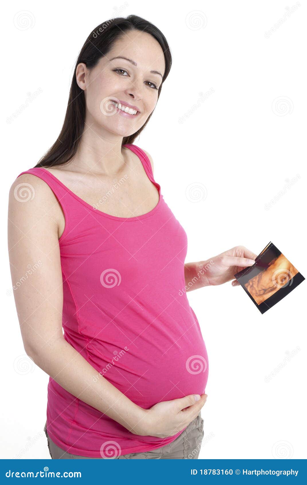 pregnant woman holding 4d scan