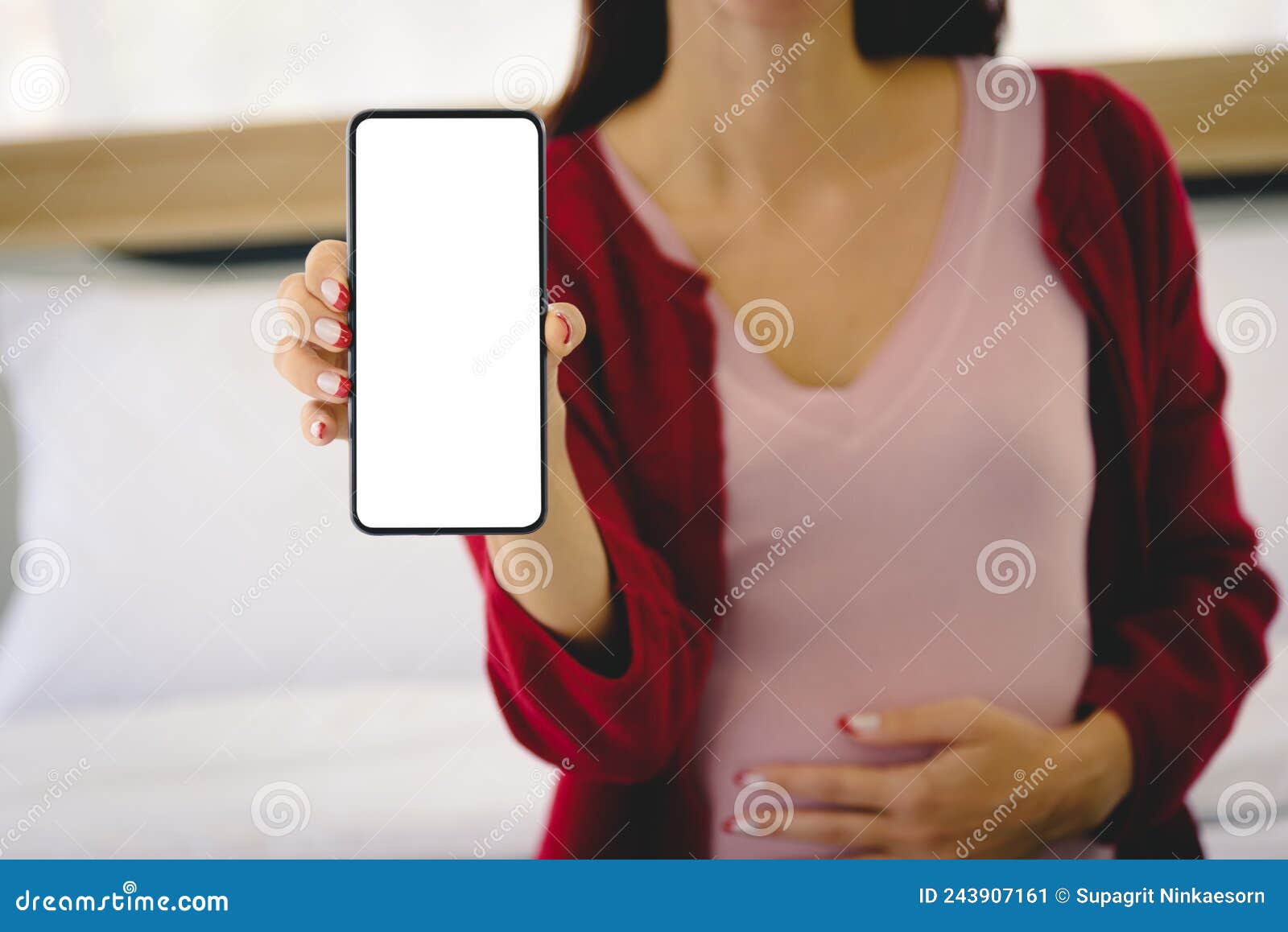 Pregnant Woman Holding Smart Phone with White Background for Editing Stock  Image - Image of phone, pregnancy: 243907161