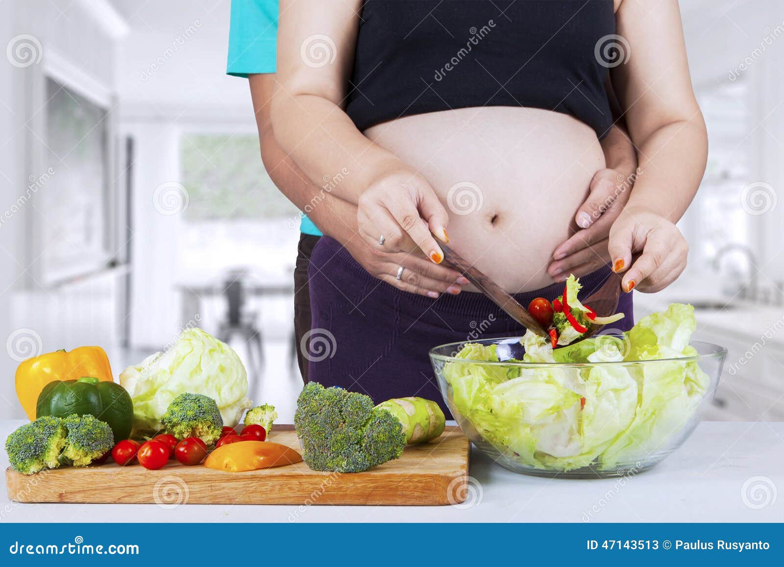 Pregnant Women Making Love Her Husband Stock Images