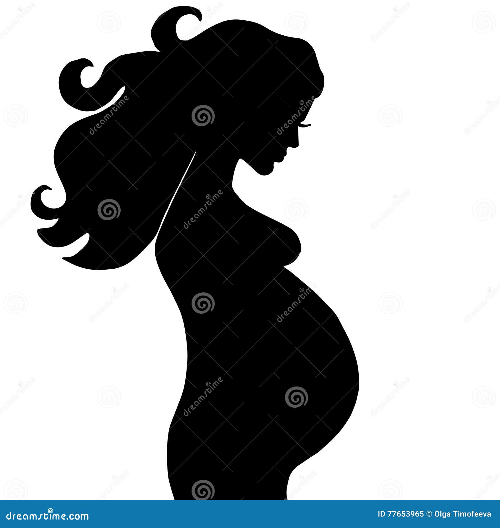Download Pregnant woman outline stock vector. Illustration of silhouette - 77653965