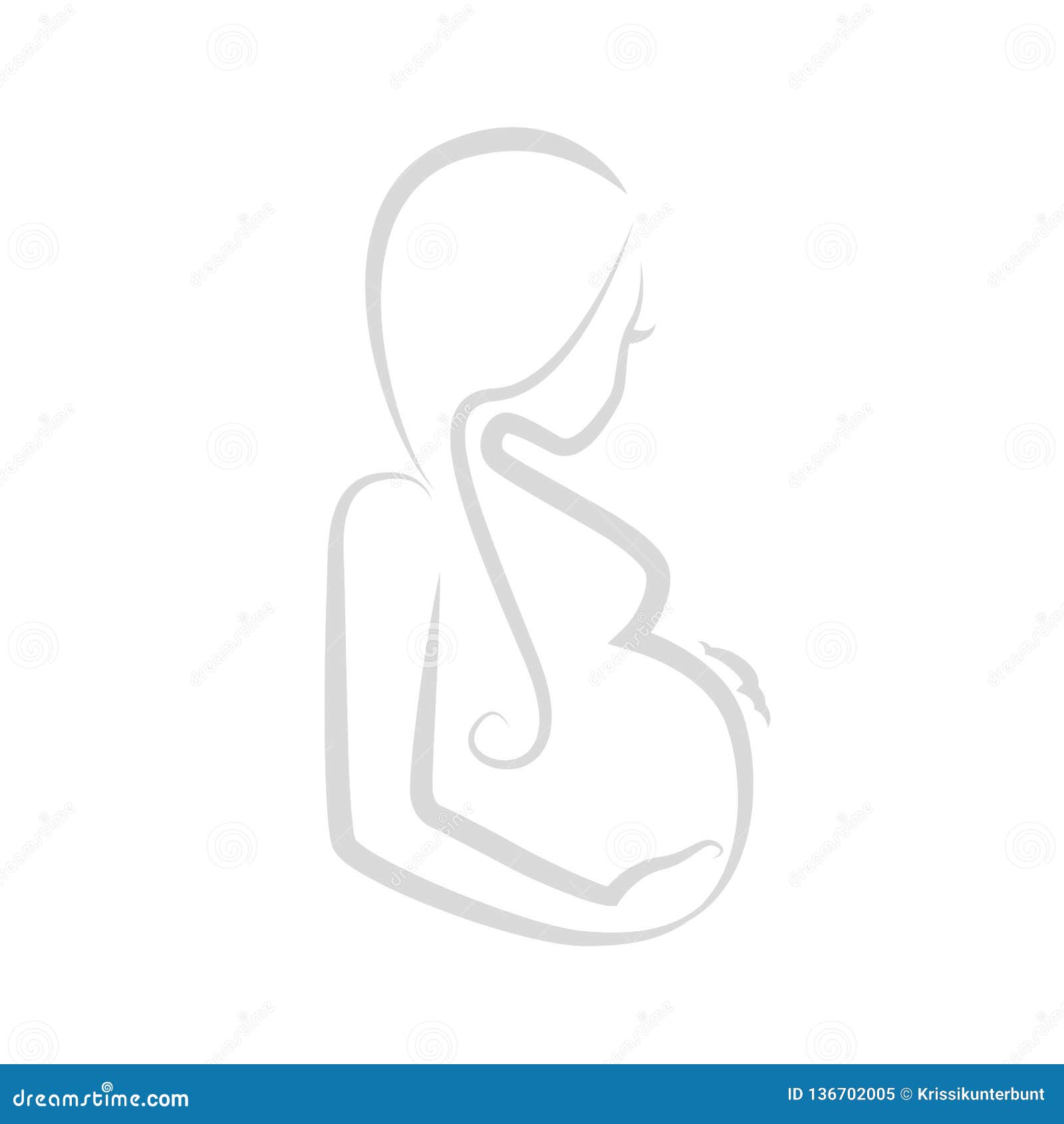 Download Pregnant Woman Outline Isolated On White Background Stock Vector - Illustration of family, child ...